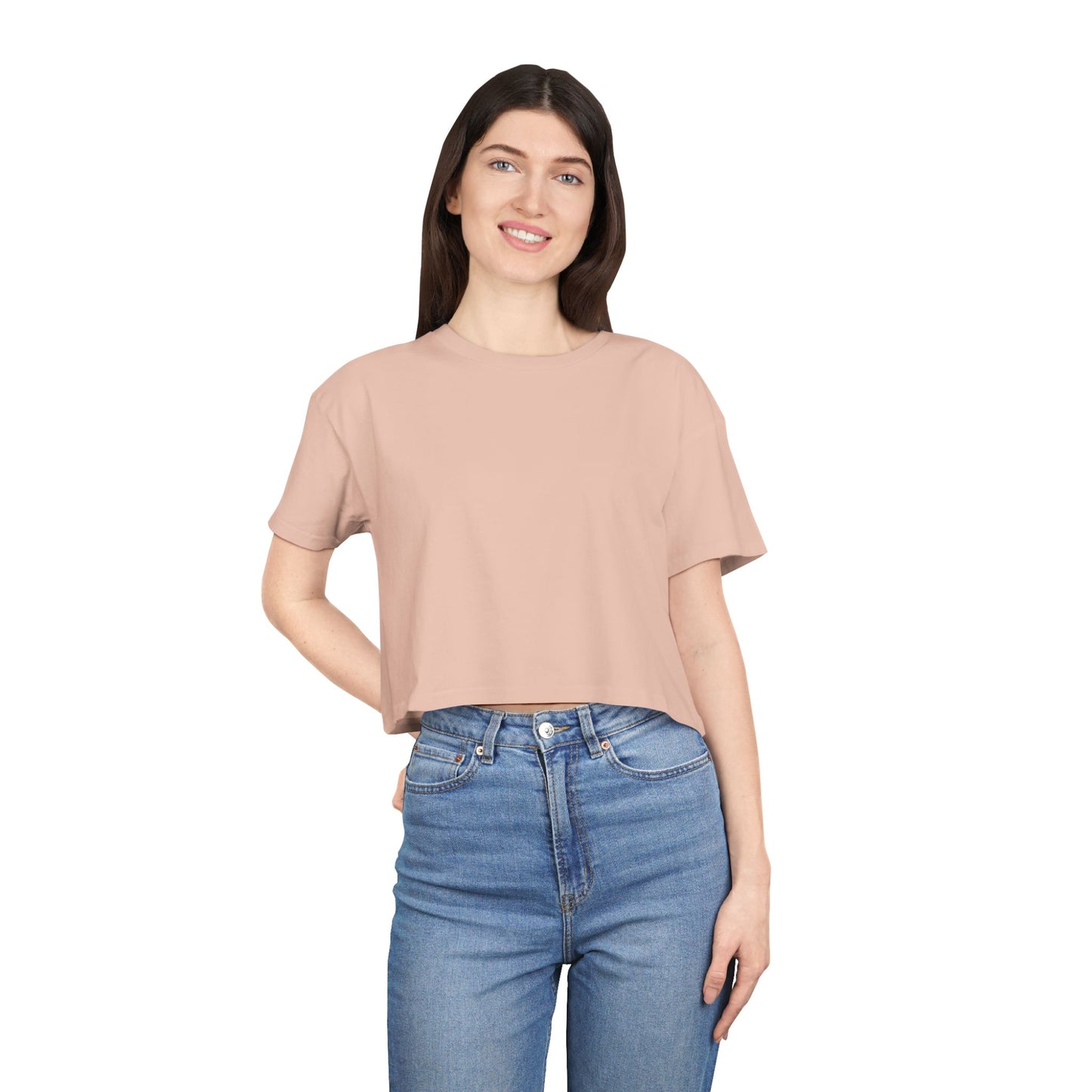 Crop Tee In Pale Pink