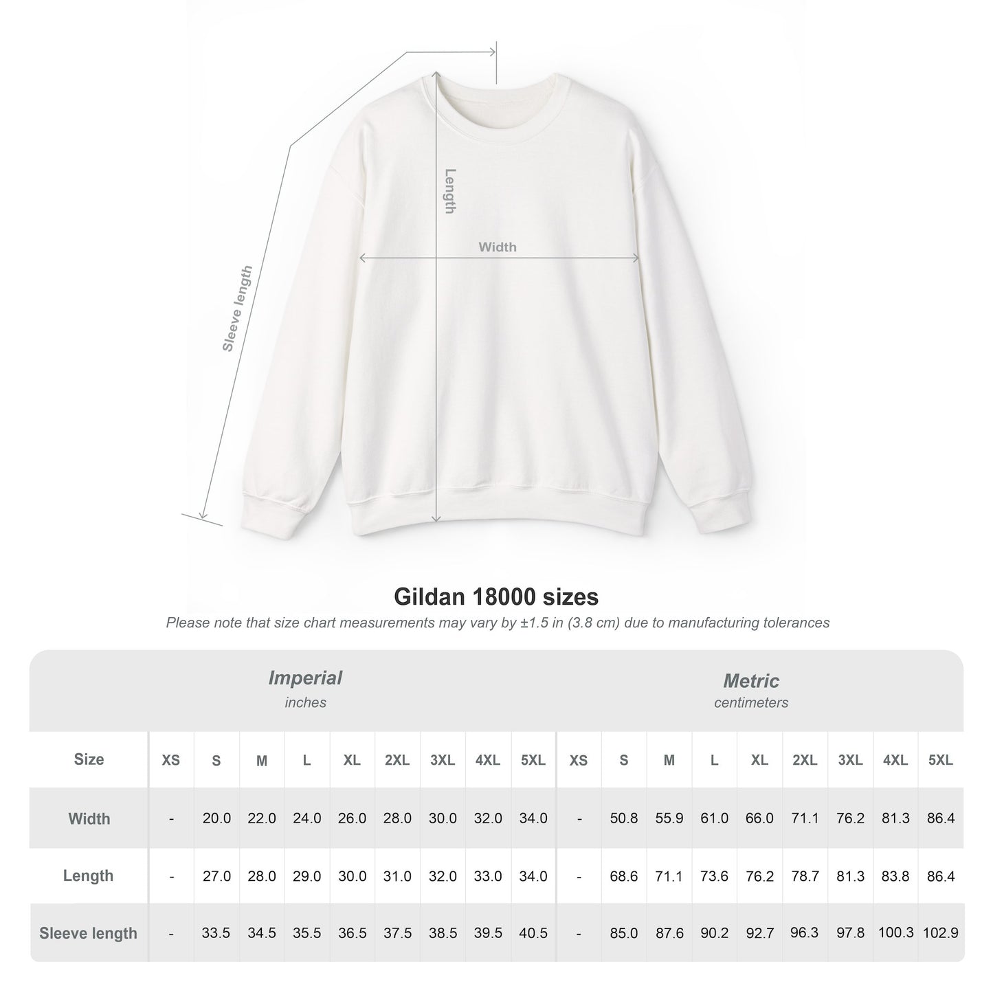 Unisex Crewneck Sweatshirt In White