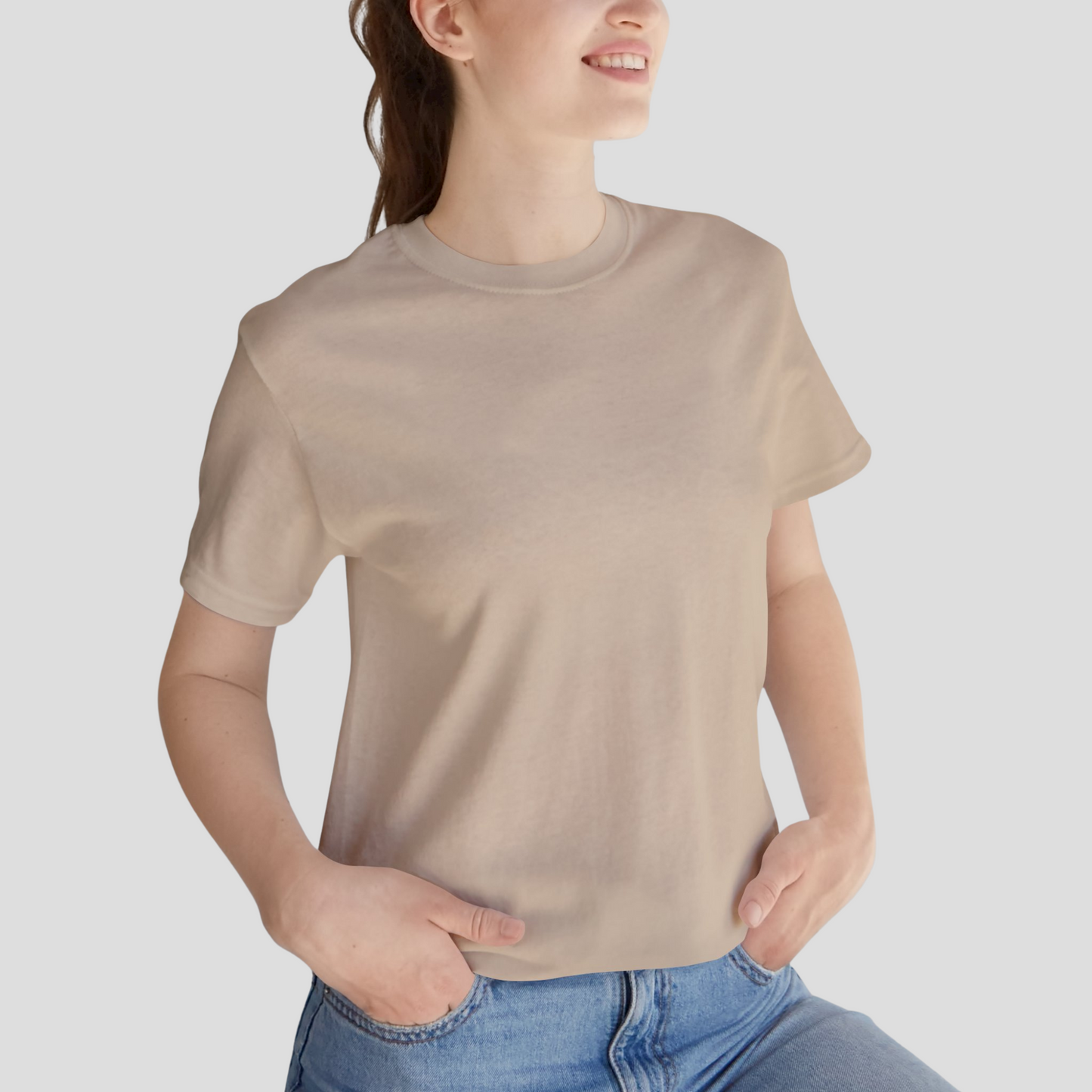 Unisex Crewneck Tee In Tan