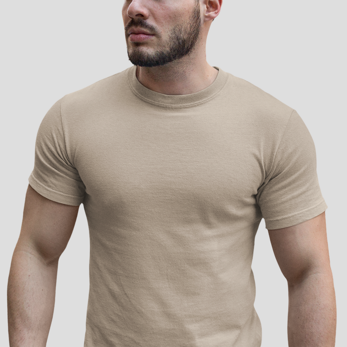 Unisex Crewneck Tee In Tan