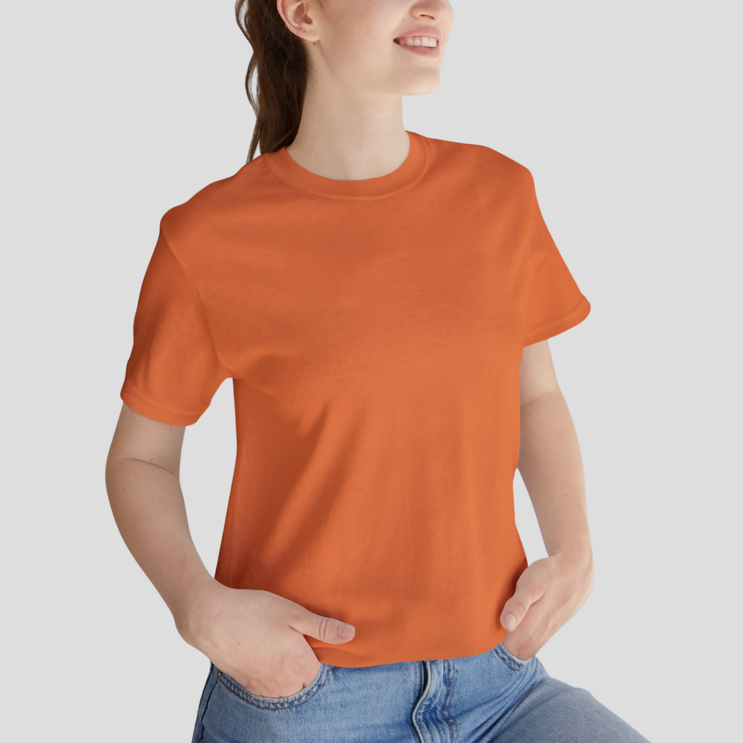Unisex Crewneck Tee In Burnt Orange