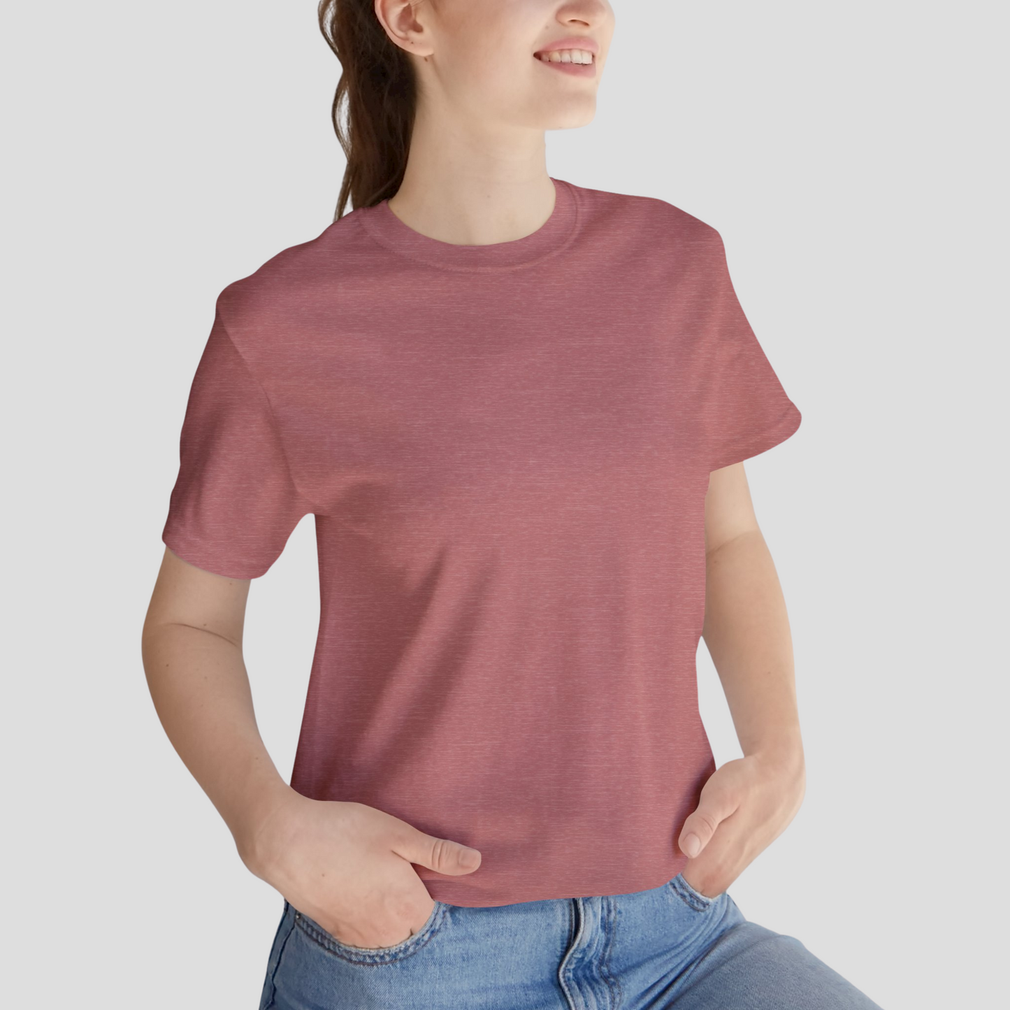 Unisex Crewneck Tee In Heather Mauve