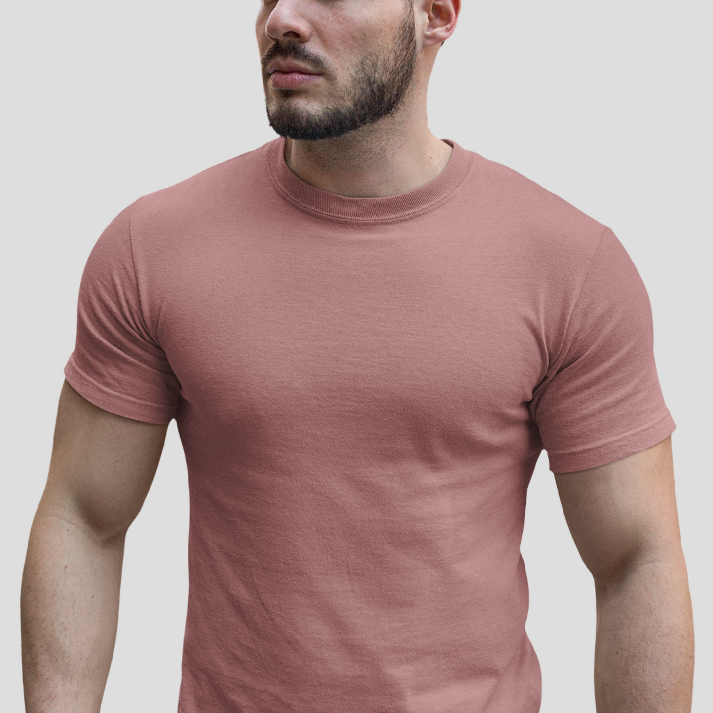 Unisex Crewneck Tee In Heather Mauve