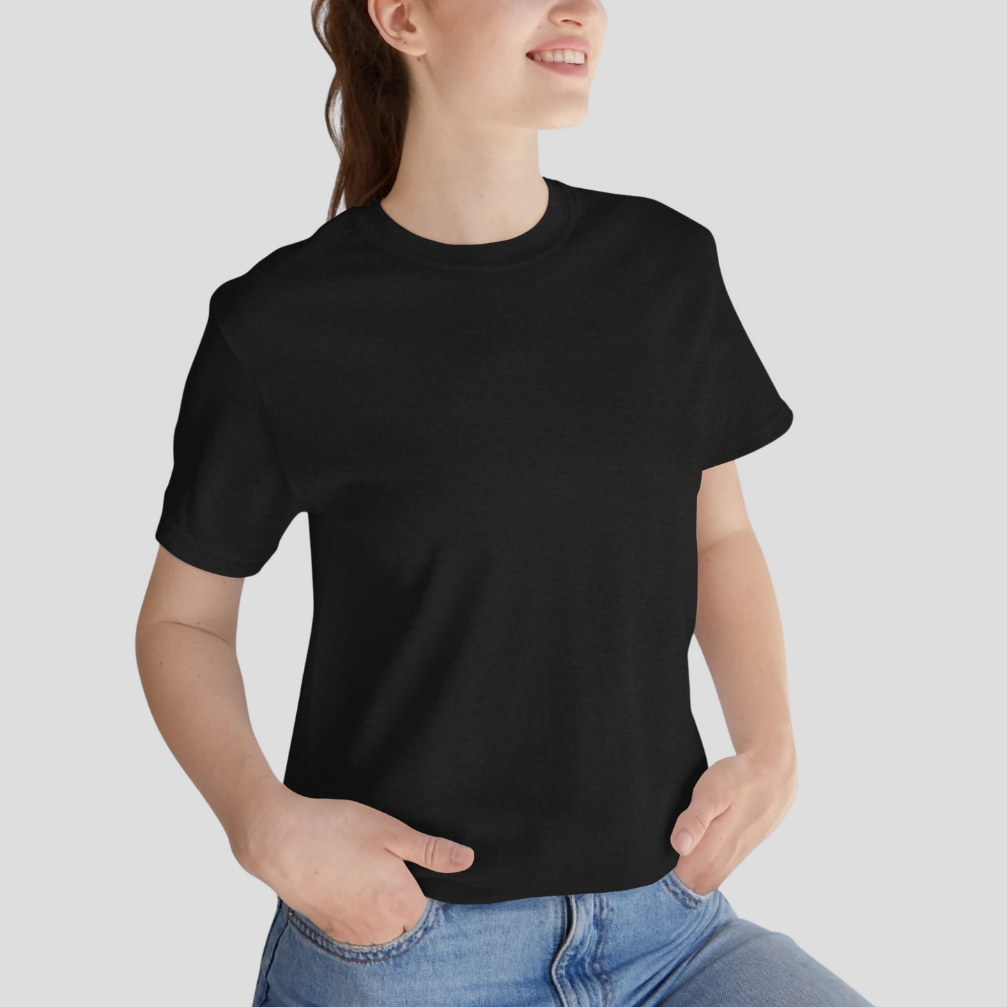 Unisex Crewneck Tee In Black Heather