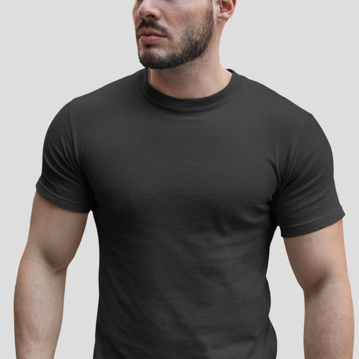 Unisex Crewneck Tee In Black Heather