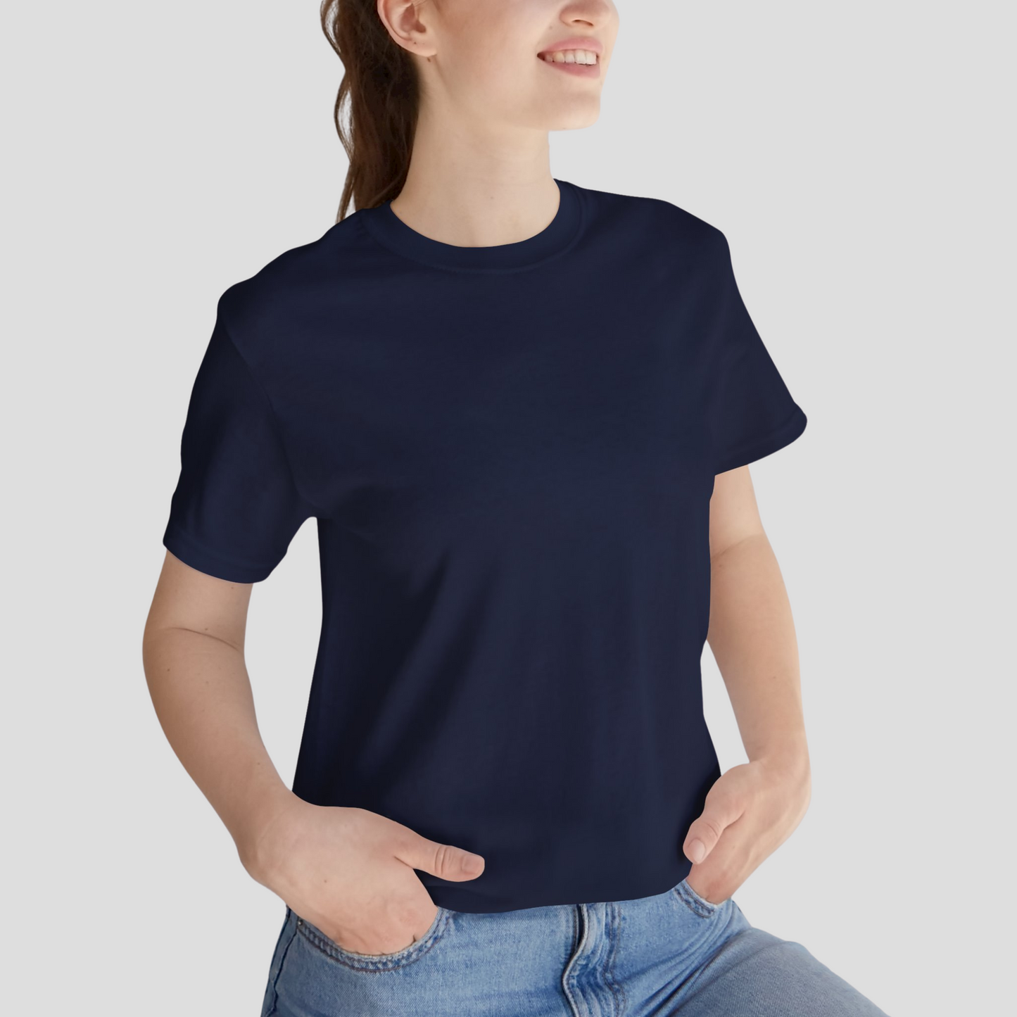 Unisex Crewneck Tee In Navy