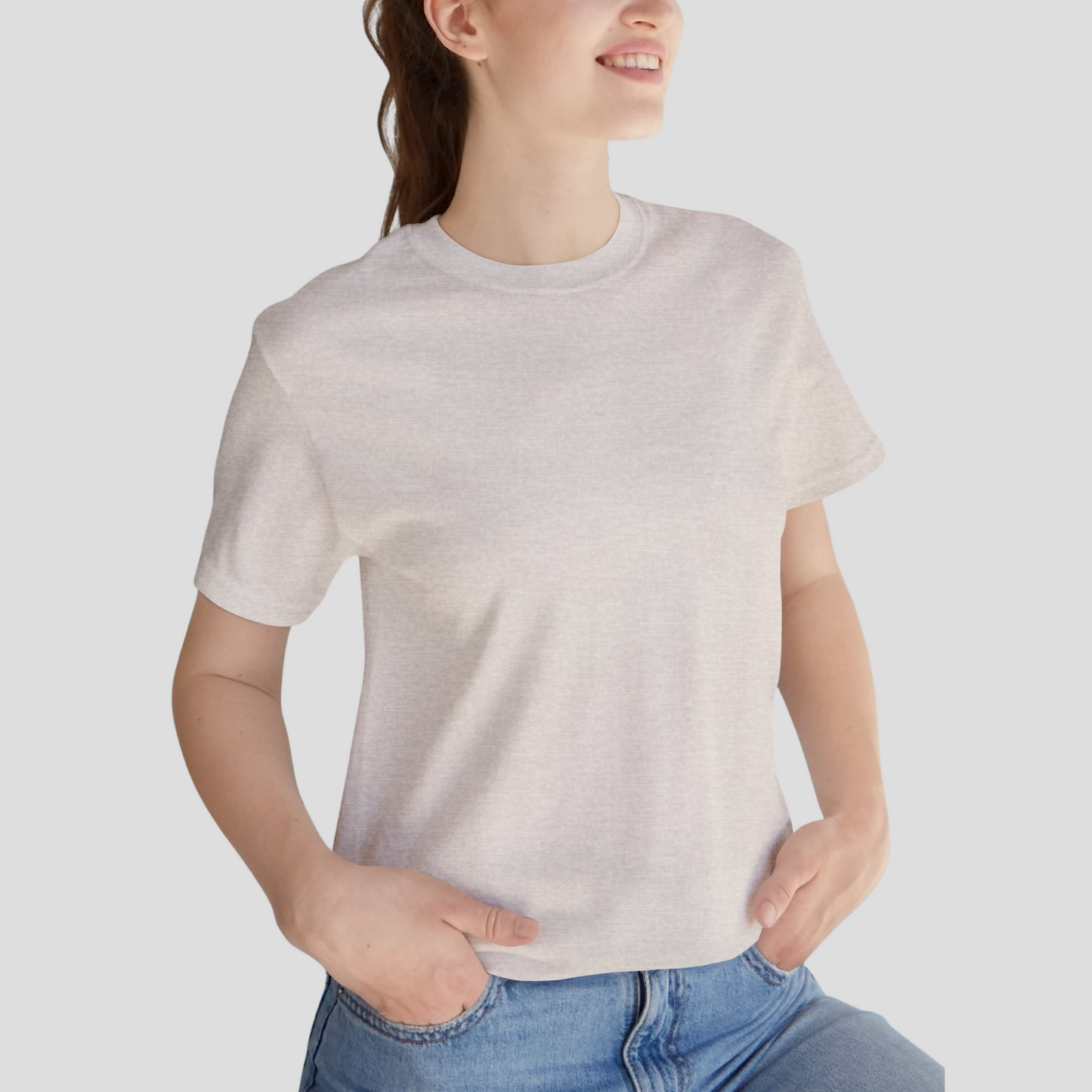Unisex Crewneck Tee In Heather Dust