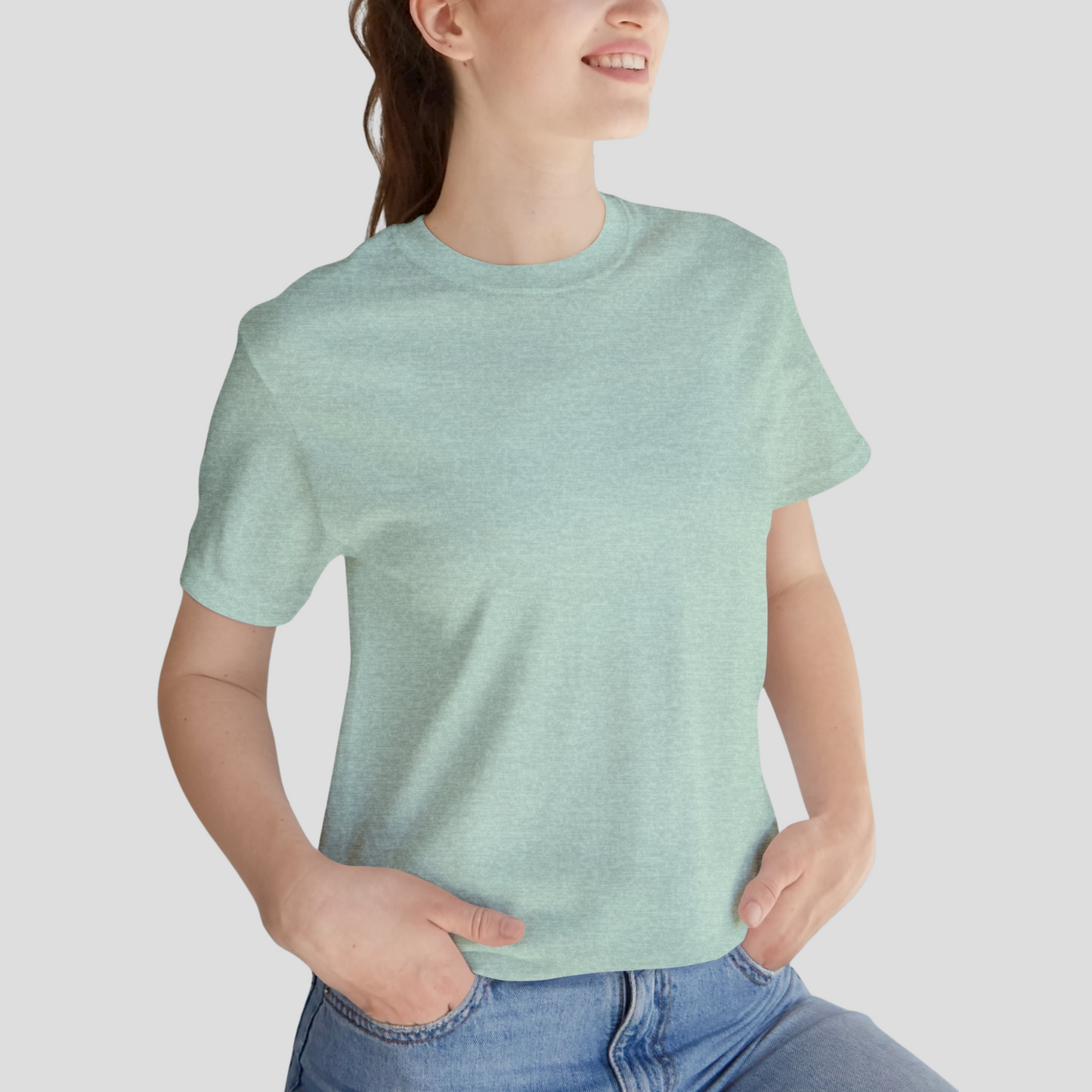 Unisex Crewneck Tee In Heather Prism Mint