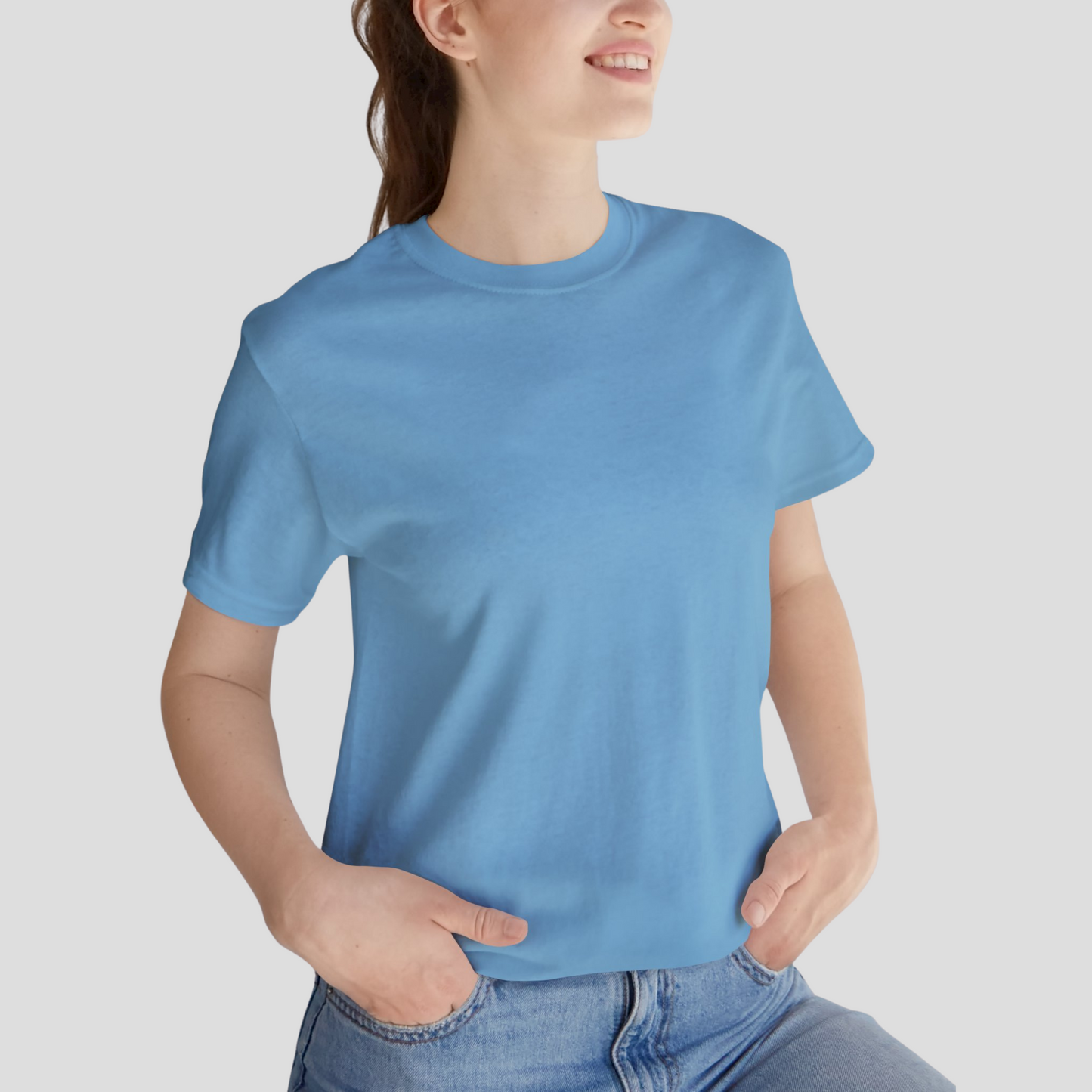 Unisex Crewneck Tee In Ocean Blue