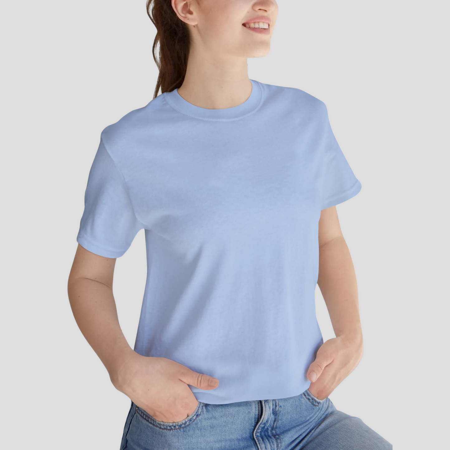 Unisex Crewneck Tee In Baby Blue