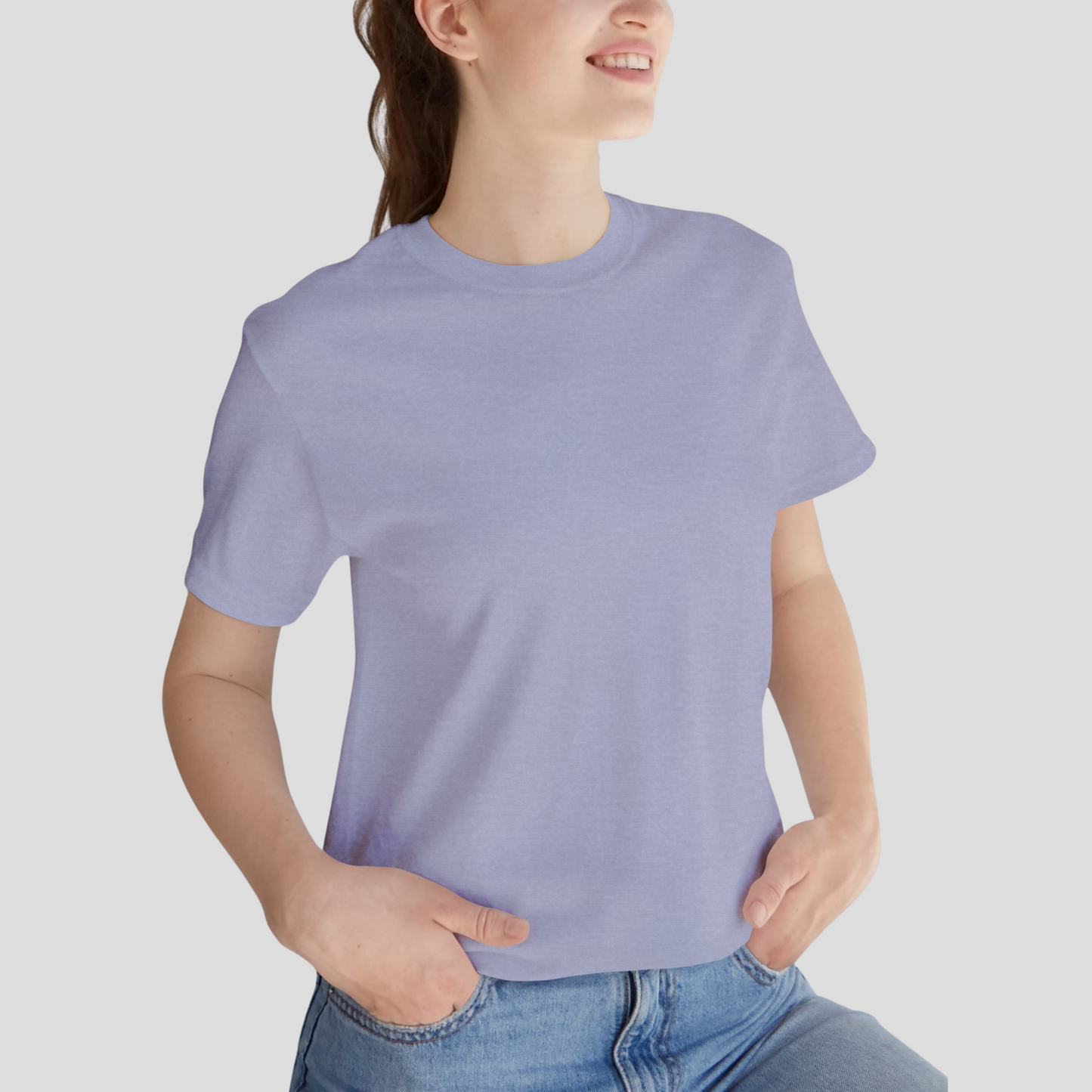 Unisex Crewneck Tee In Heather Blue