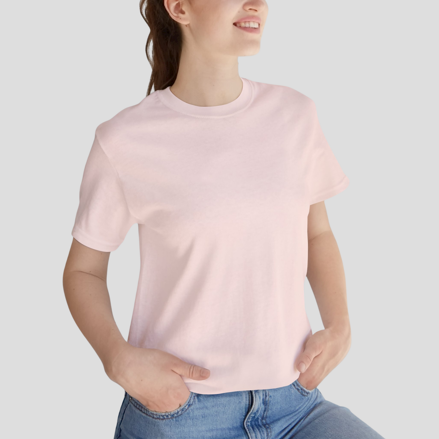 Unisex Crewneck Tee In Soft Pink
