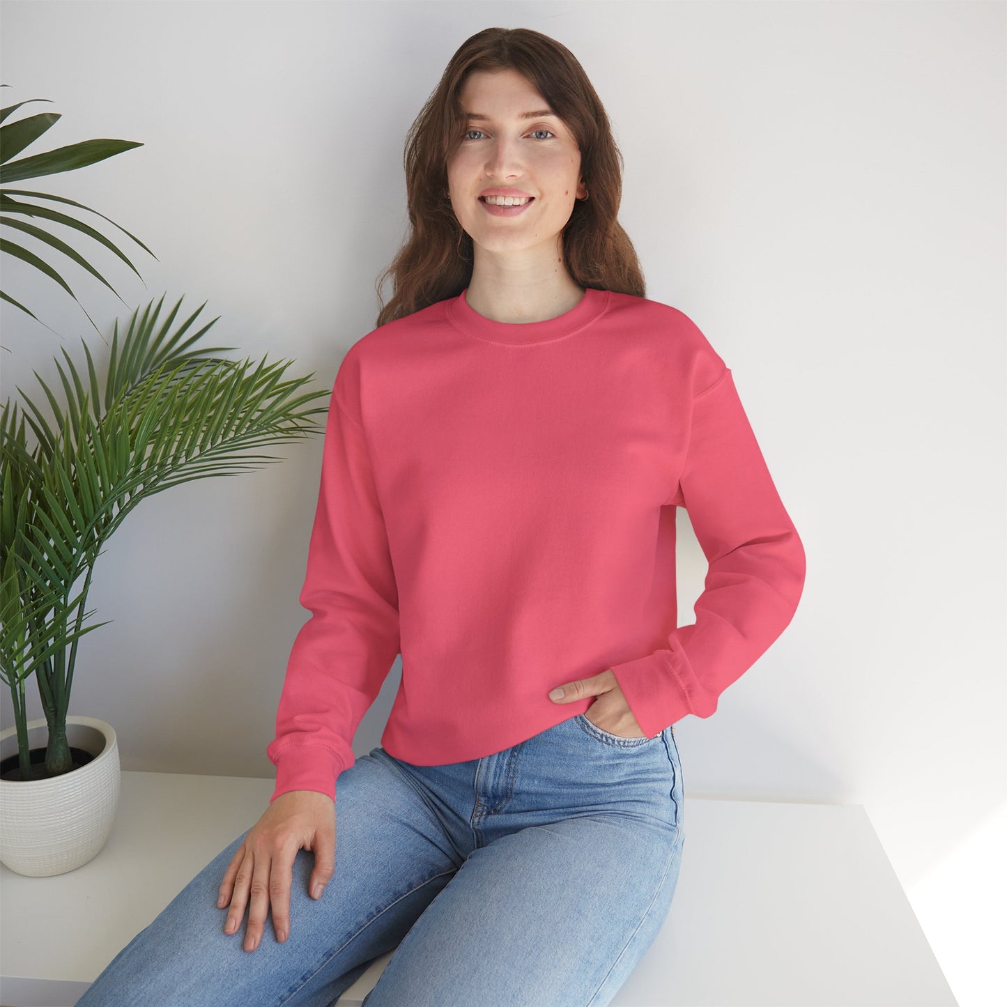 Unisex Crewneck Sweatshirt In Safety Pink