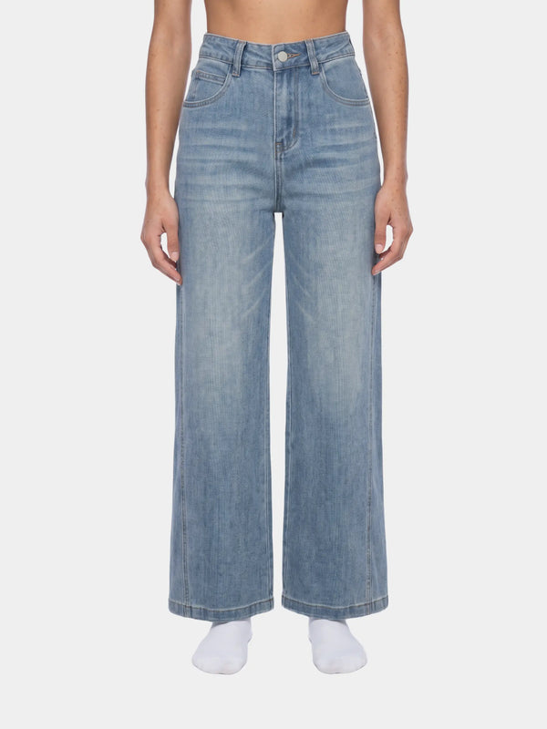 Women’s Vintage Wash High Rise Wide Leg Jeans