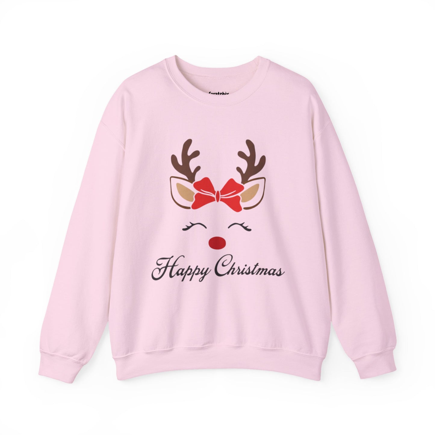 Christmas Bow Deer Crewneck Sweatshirt