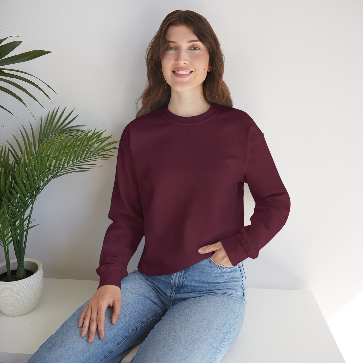 Unisex Crewneck Sweatshirt In Maroon