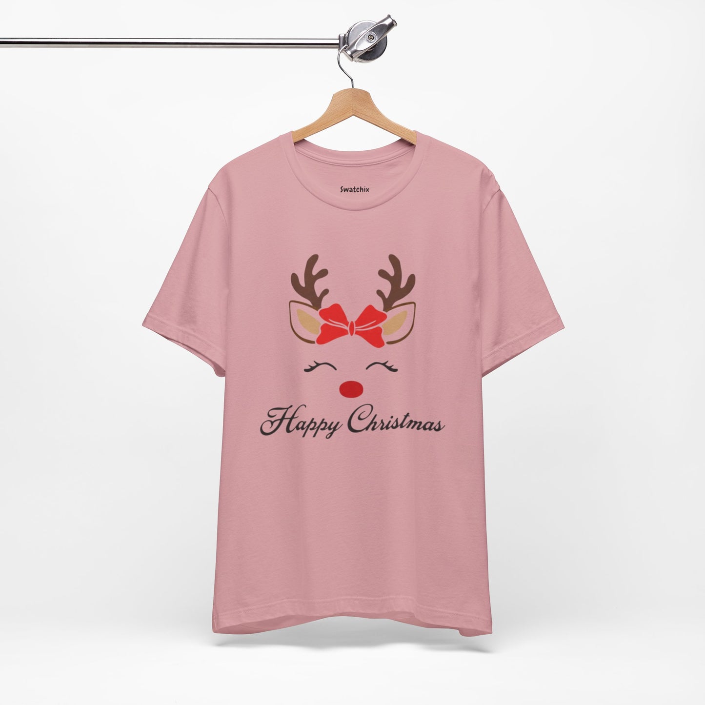 Christmas Bow Deer Crewneck Tee