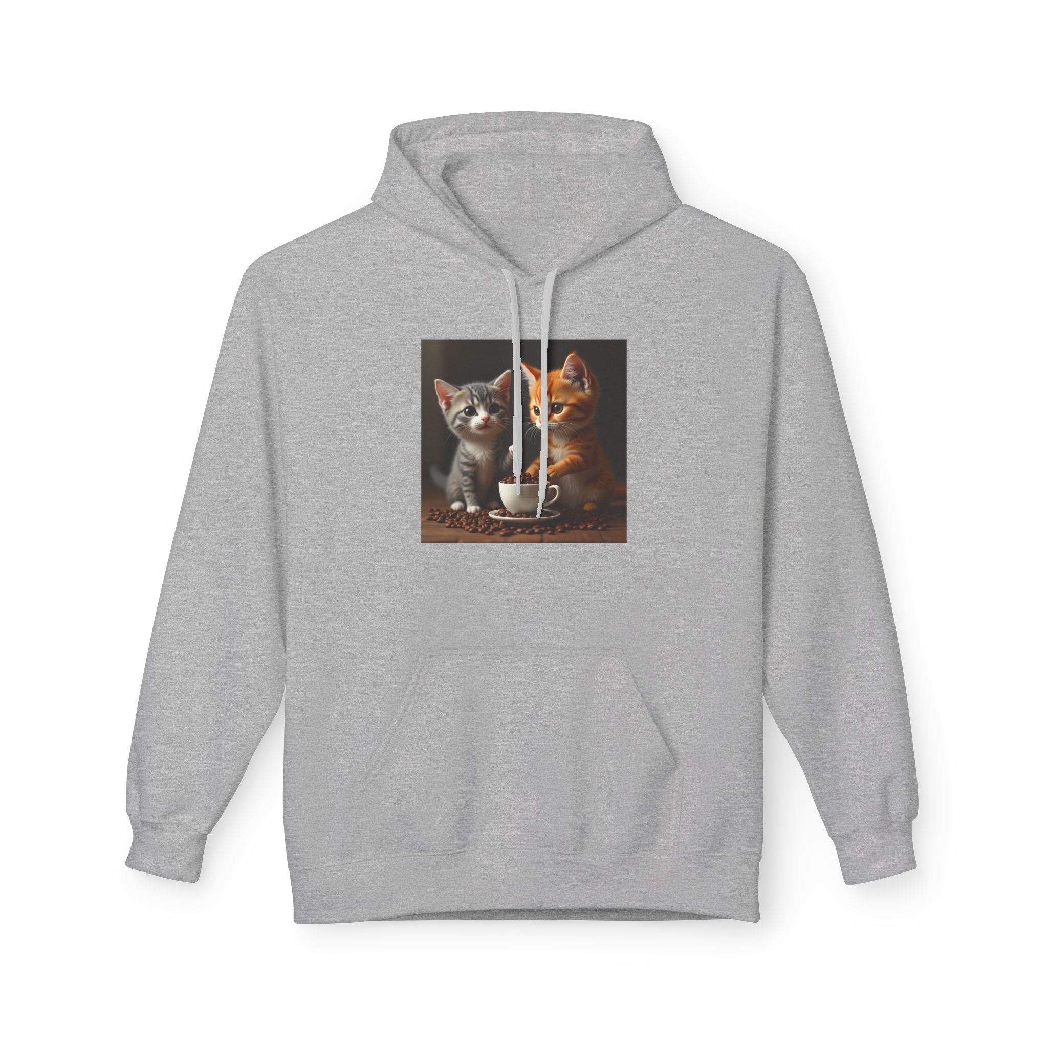Cozy Cat Lovers Fleece Hoodie with Cute Kittens Design