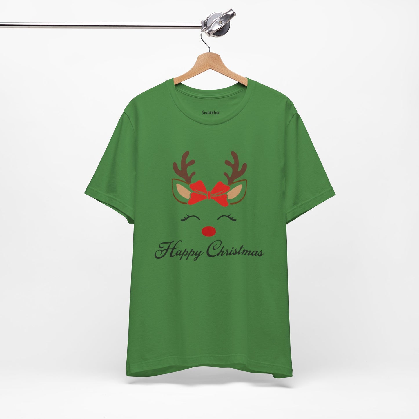 Christmas Bow Deer Crewneck Tee