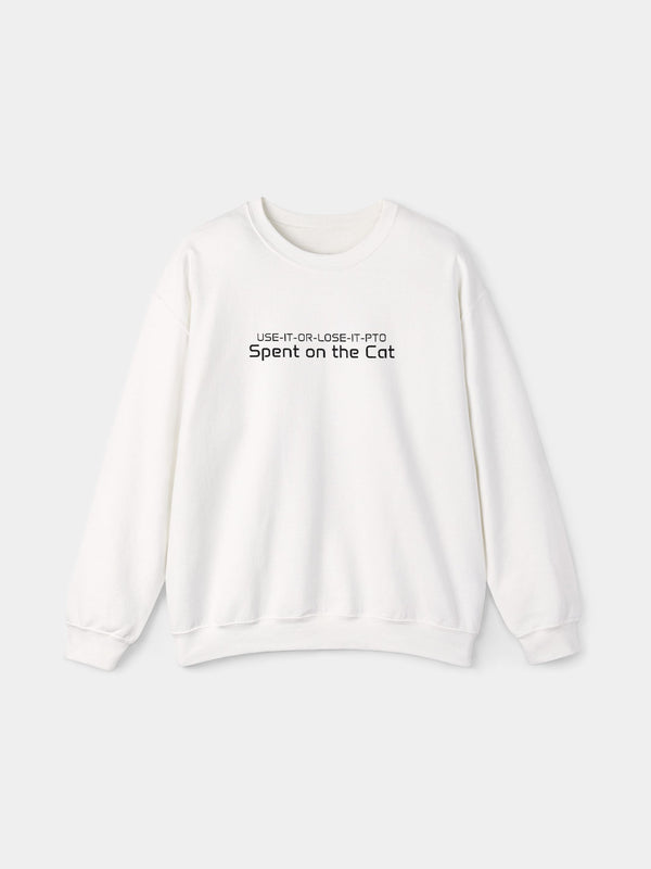 Use It or Lose It Embroidered Sweatshirt in White with 