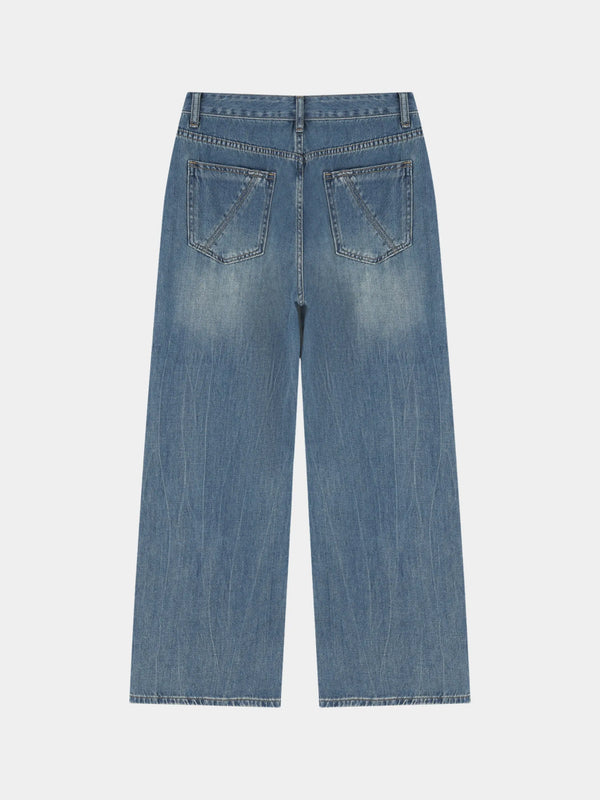 Women’s Vintage Wash Wide Leg Jeans