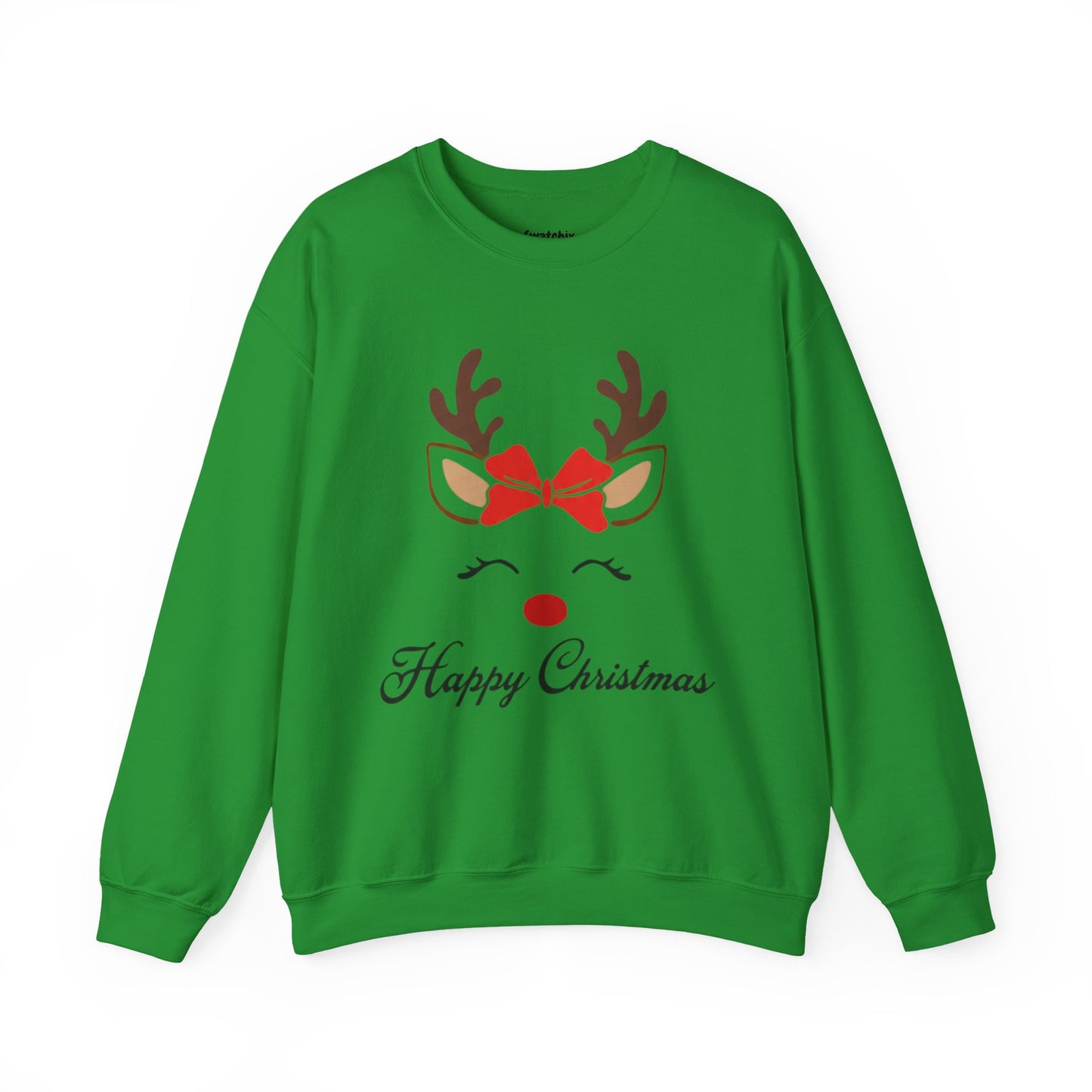 Christmas Bow Deer Crewneck Sweatshirt