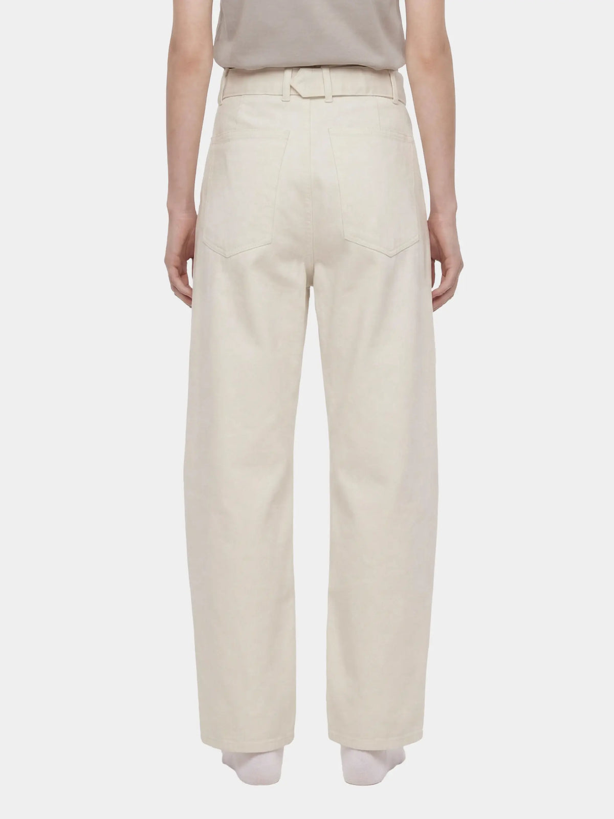 Belted Barrel-leg Chino Pants