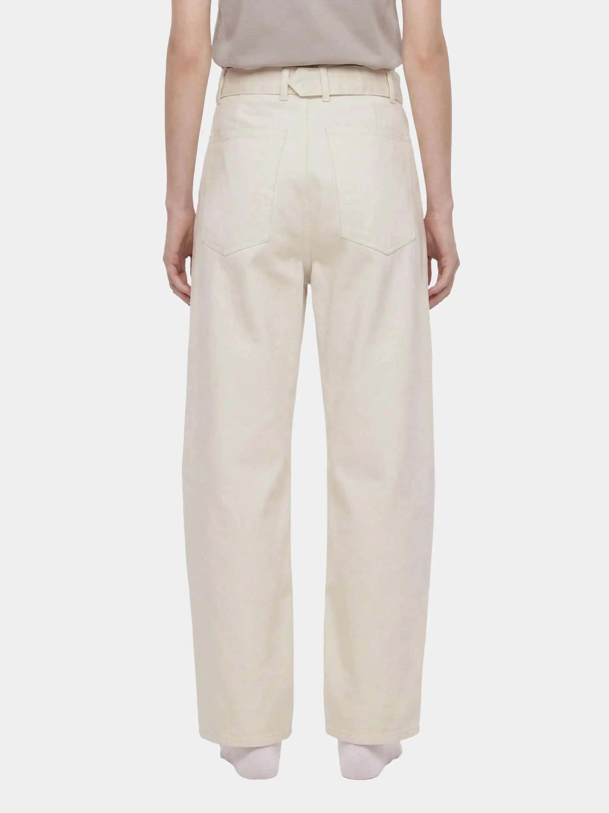 Belted Barrel-leg Chino Pants