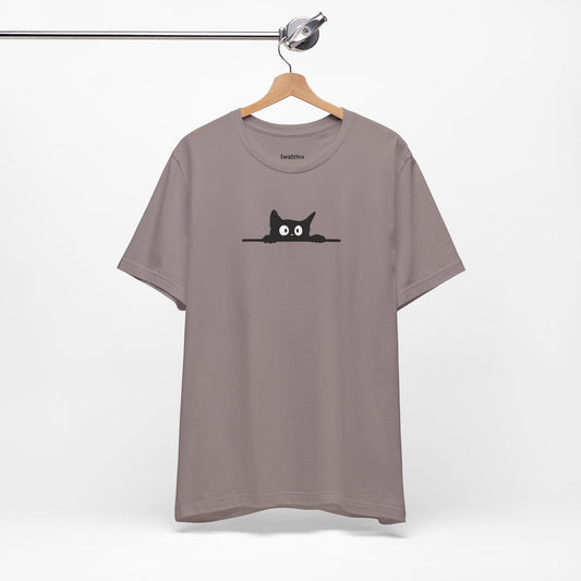 Peeking Cat Unisex Crewneck Tee