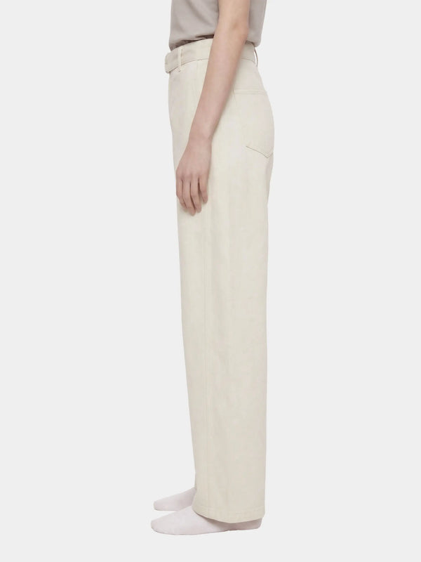 Belted Barrel-leg Chino Pants