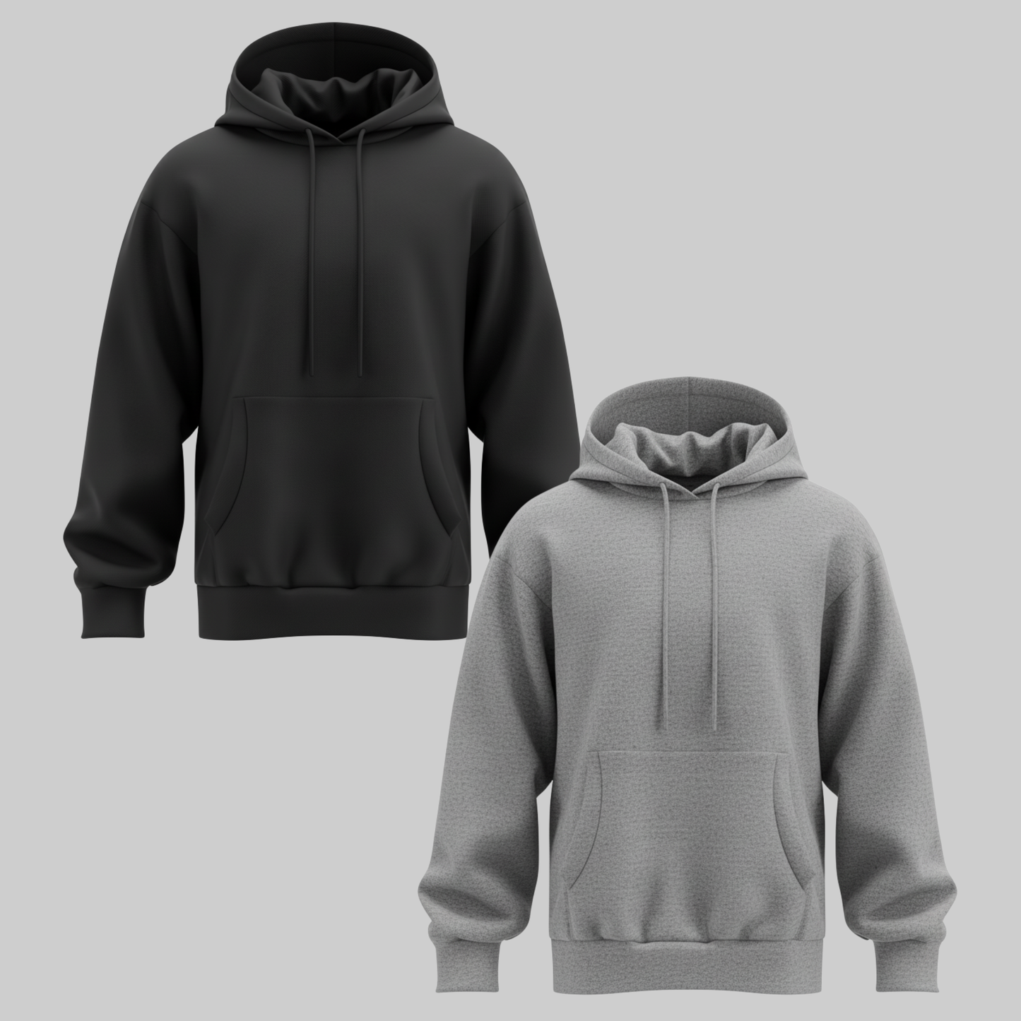2 Pack - Black + Sport Grey Hoodies
