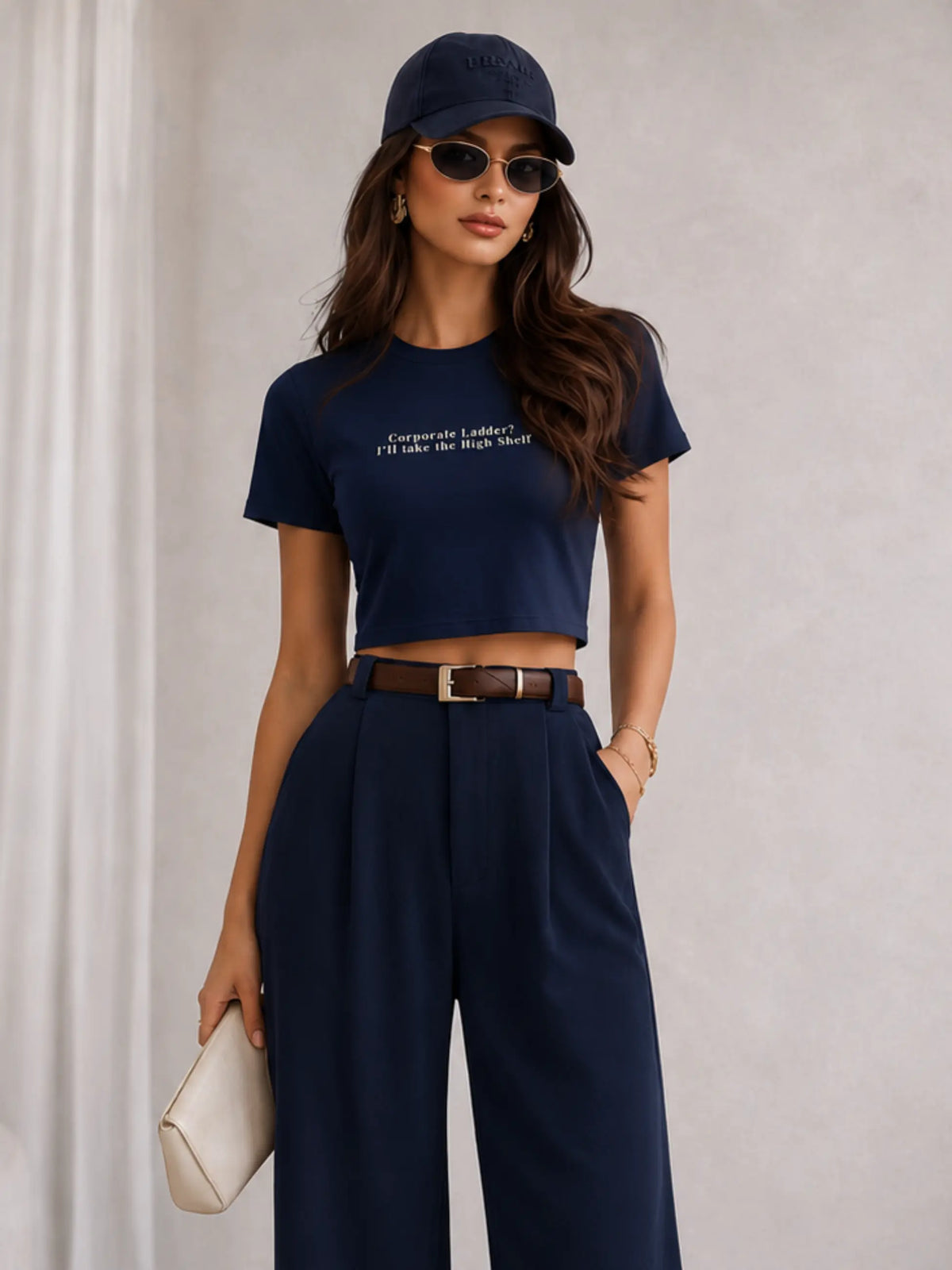 Corporate Ladder Cropped Tee