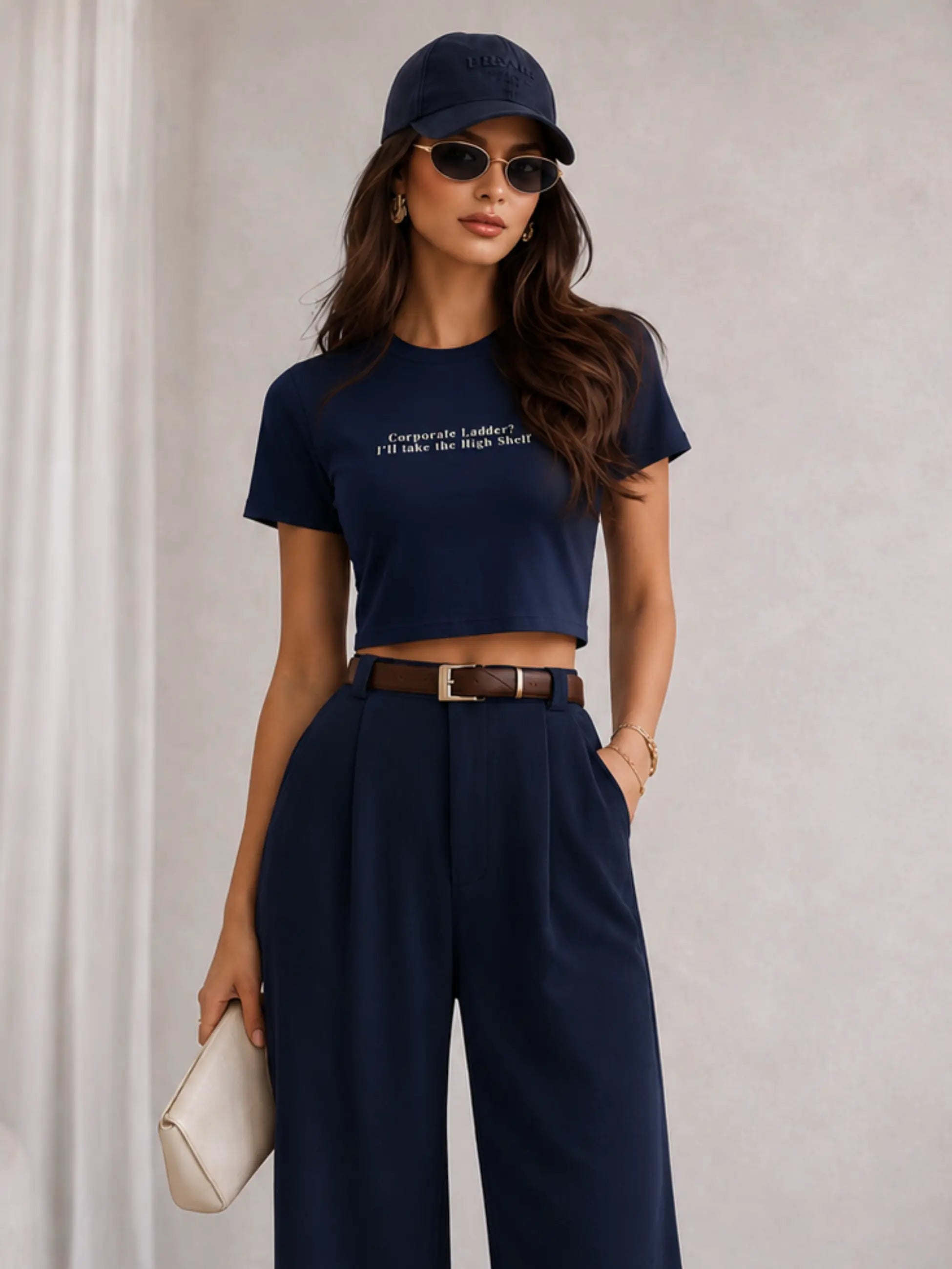 Corporate Ladder Cropped Tee