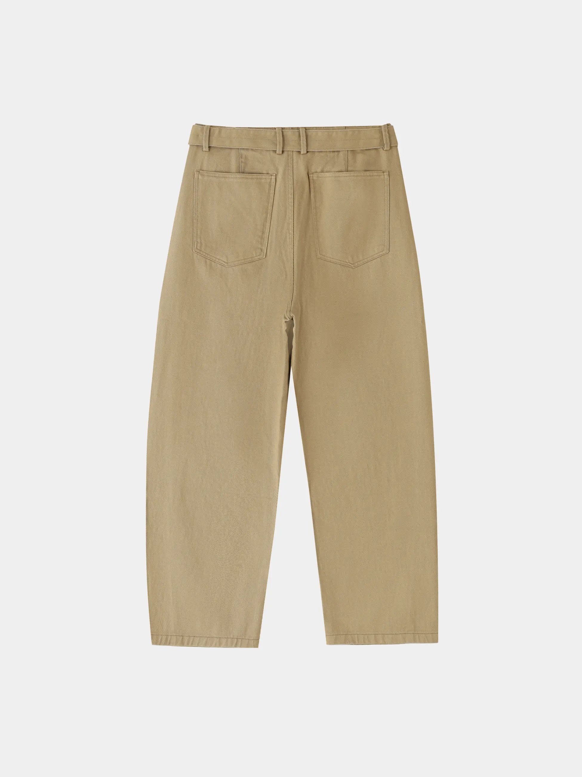 Belted Barrel-leg Chino Pants