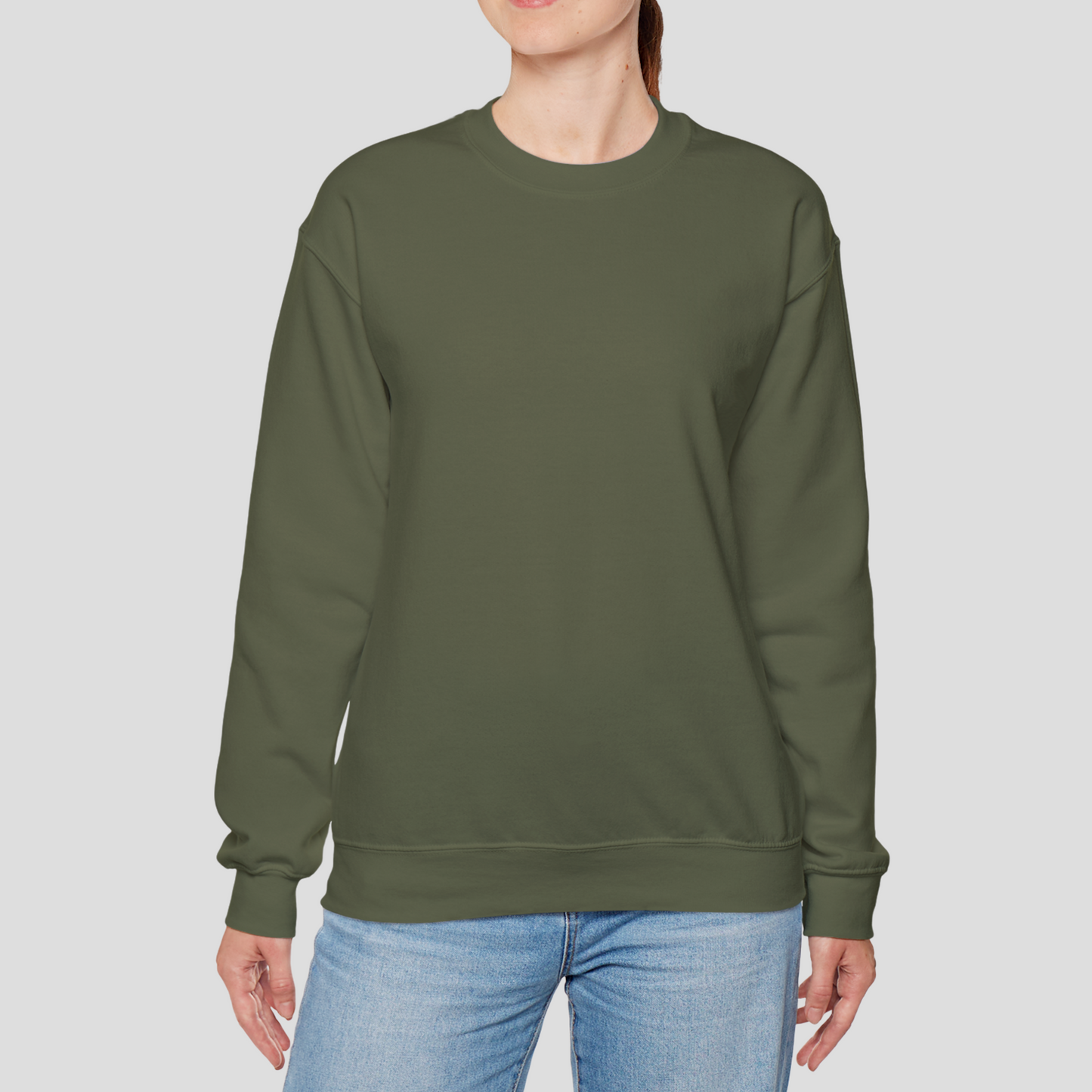 Unisex Crewneck Sweatshirt In Military Green