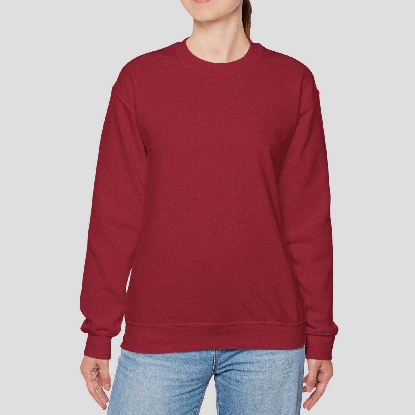 Unisex Crewneck Sweatshirt In Antique Cherry Red