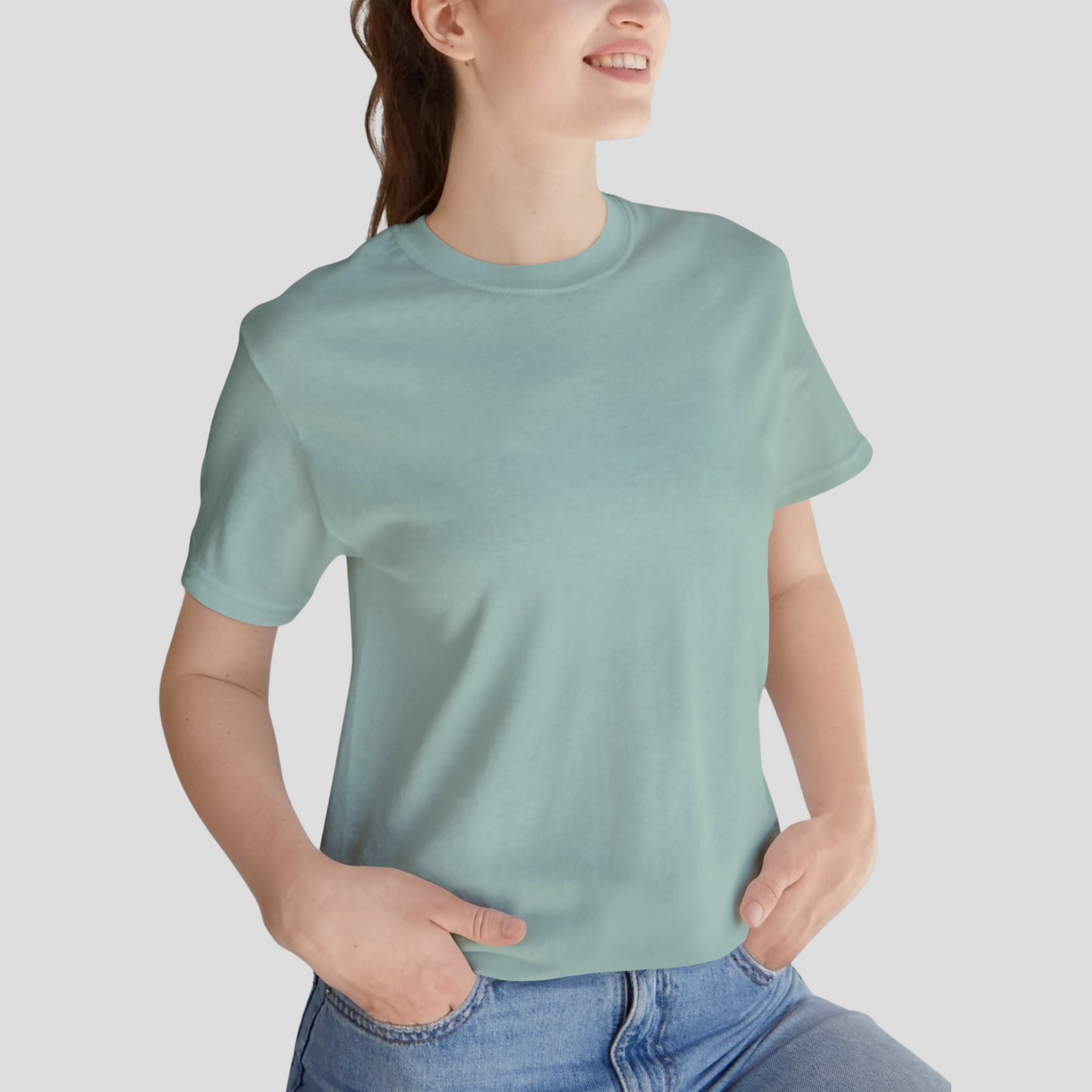 Unisex Crewneck Tee In Dusty Blue