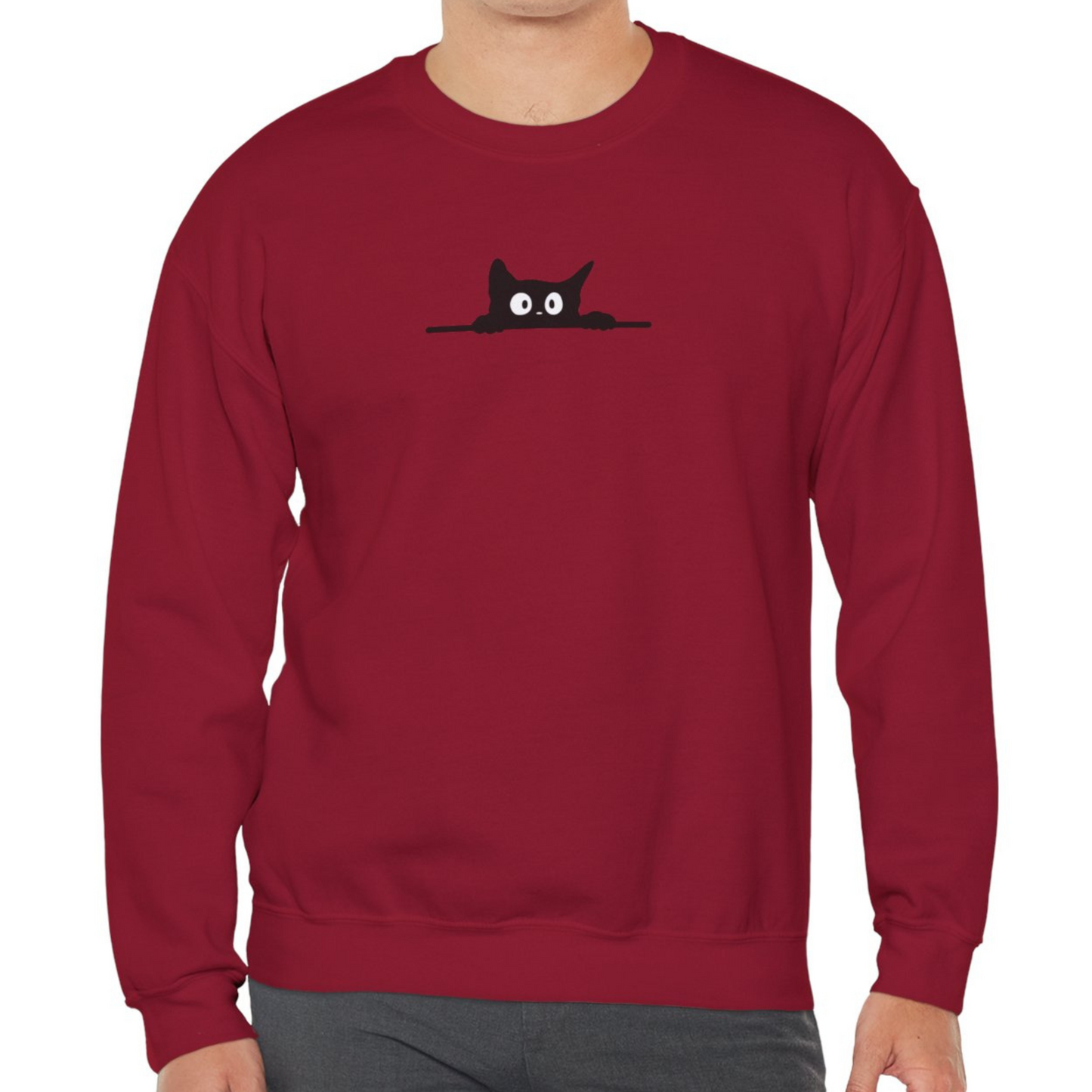 Peeking Cat Unisex Crewneck Sweatshirt