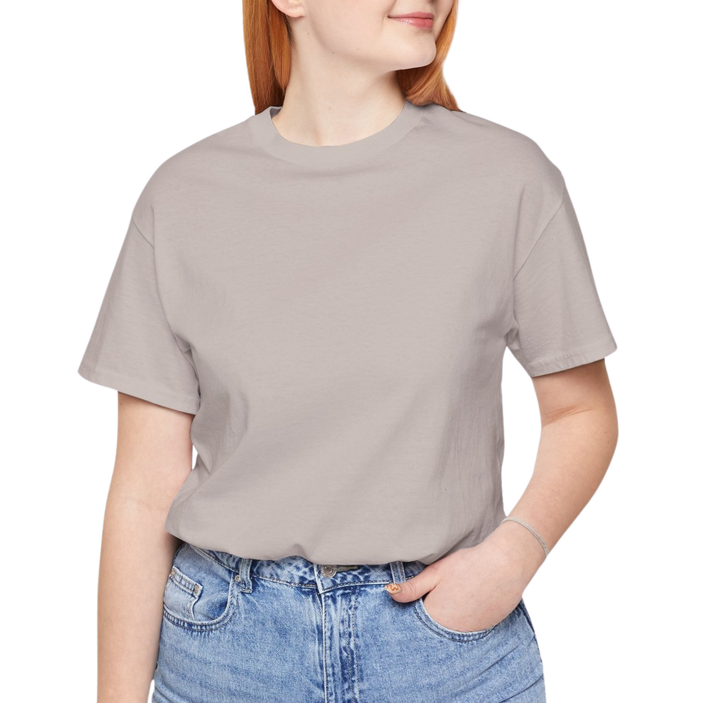 Unisex Crewneck Tee In Heather Cool Grey