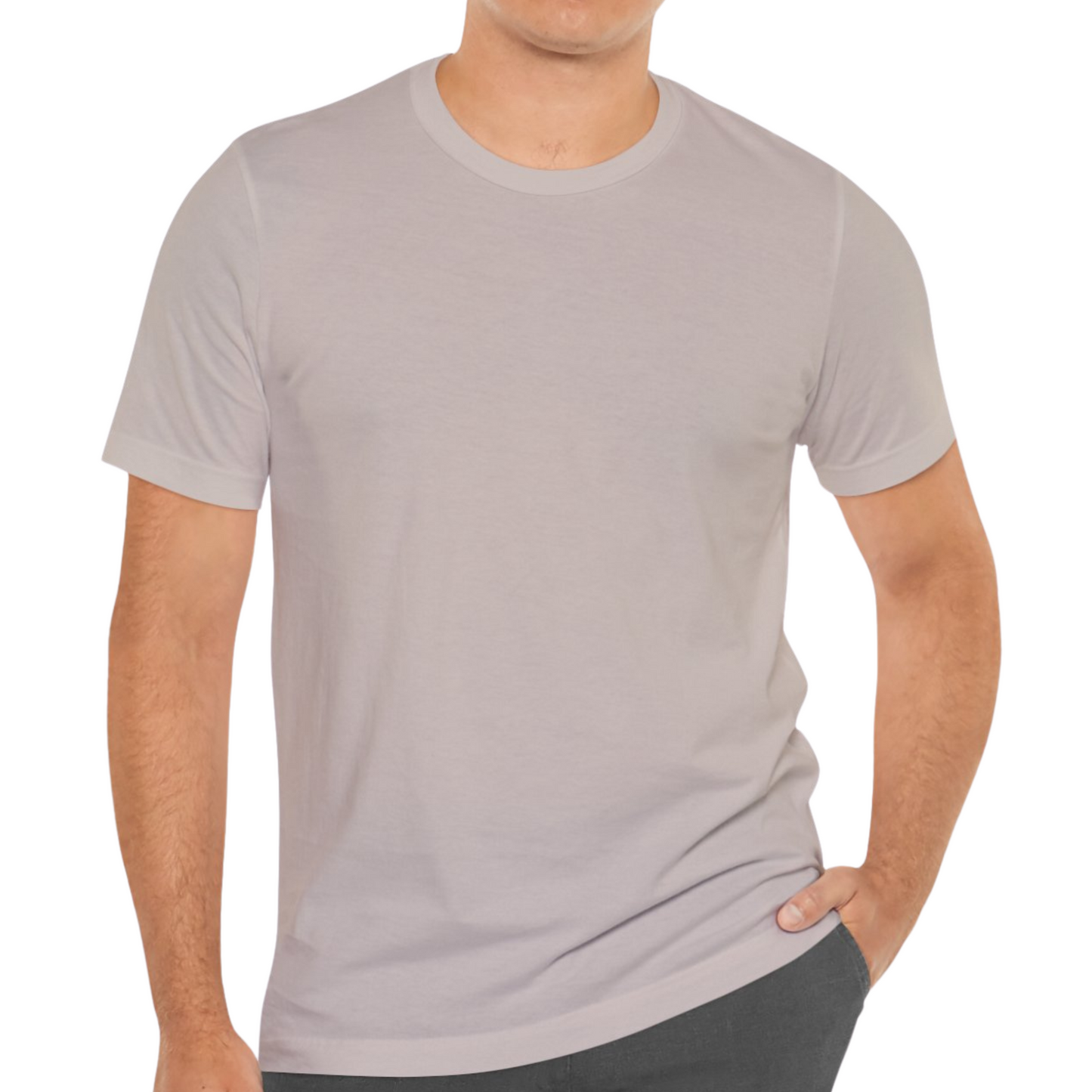 Unisex Crewneck Tee In Heather Cool Grey