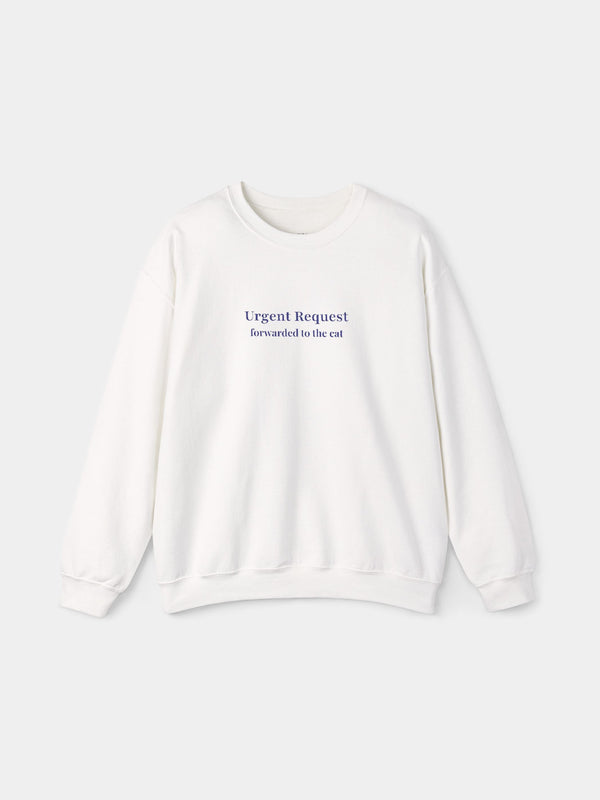 Urgent Request Embroidered Sweatshirt in White with 