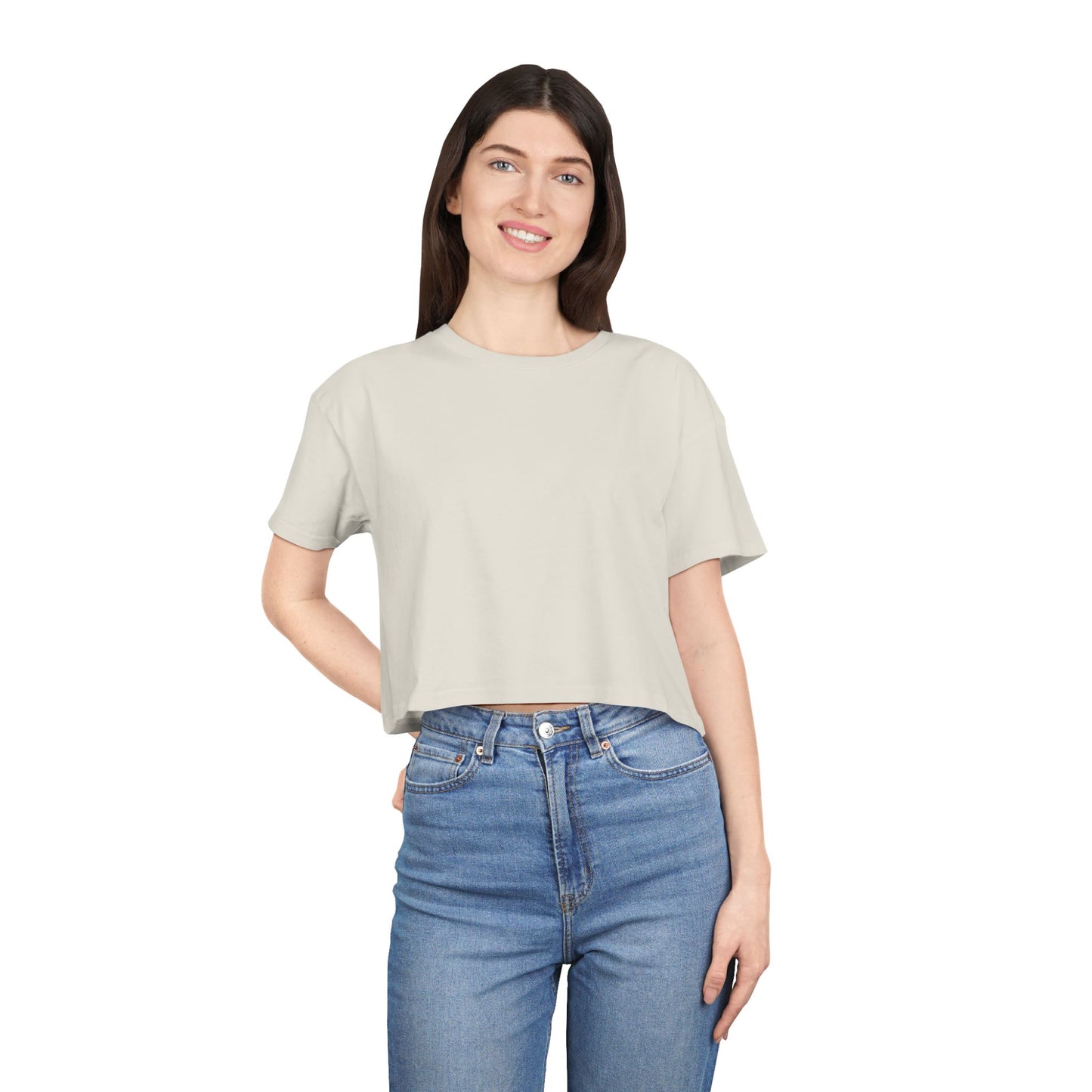 Crop Tee In Ecru