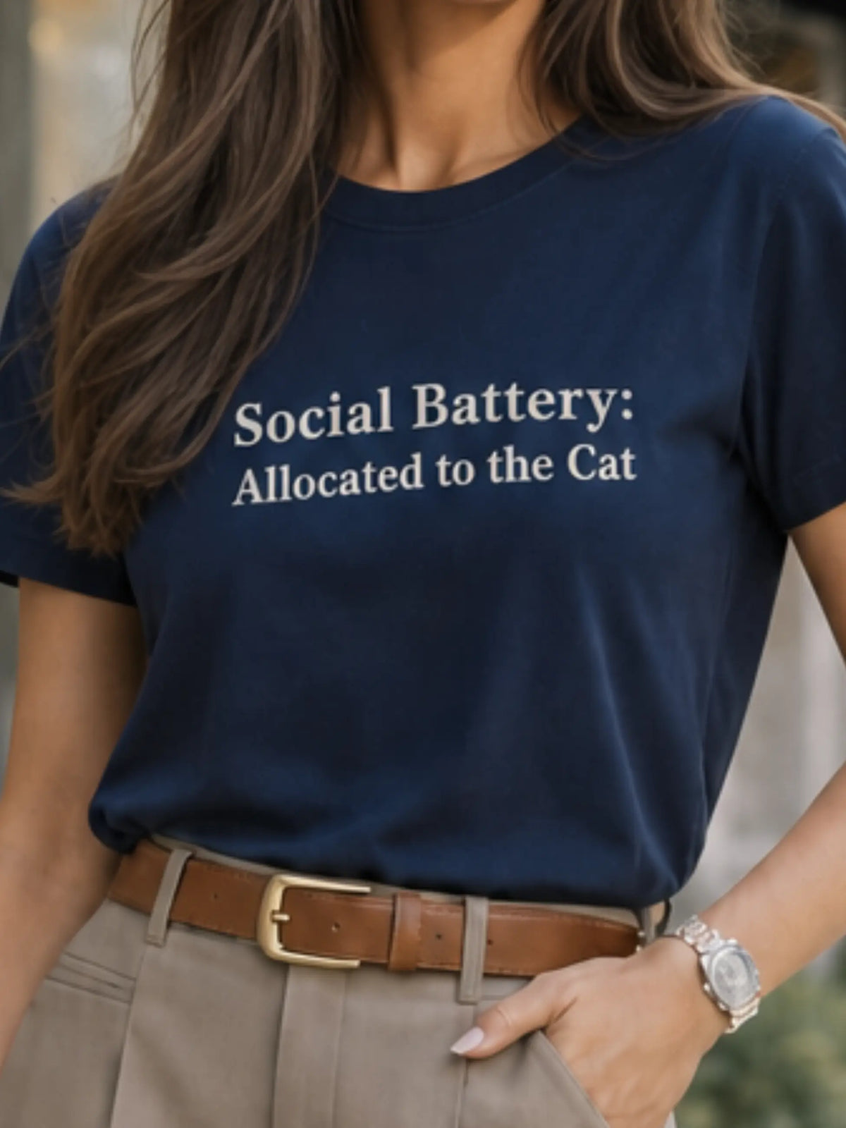 Social Battery Crewneck Tee