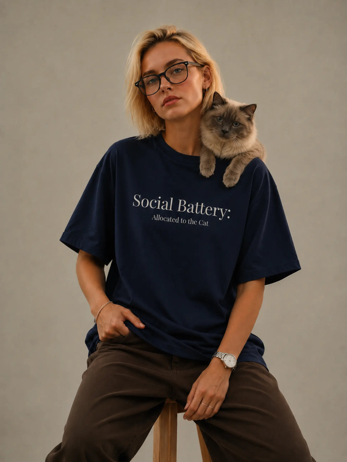 Social Battery Oversized Tee