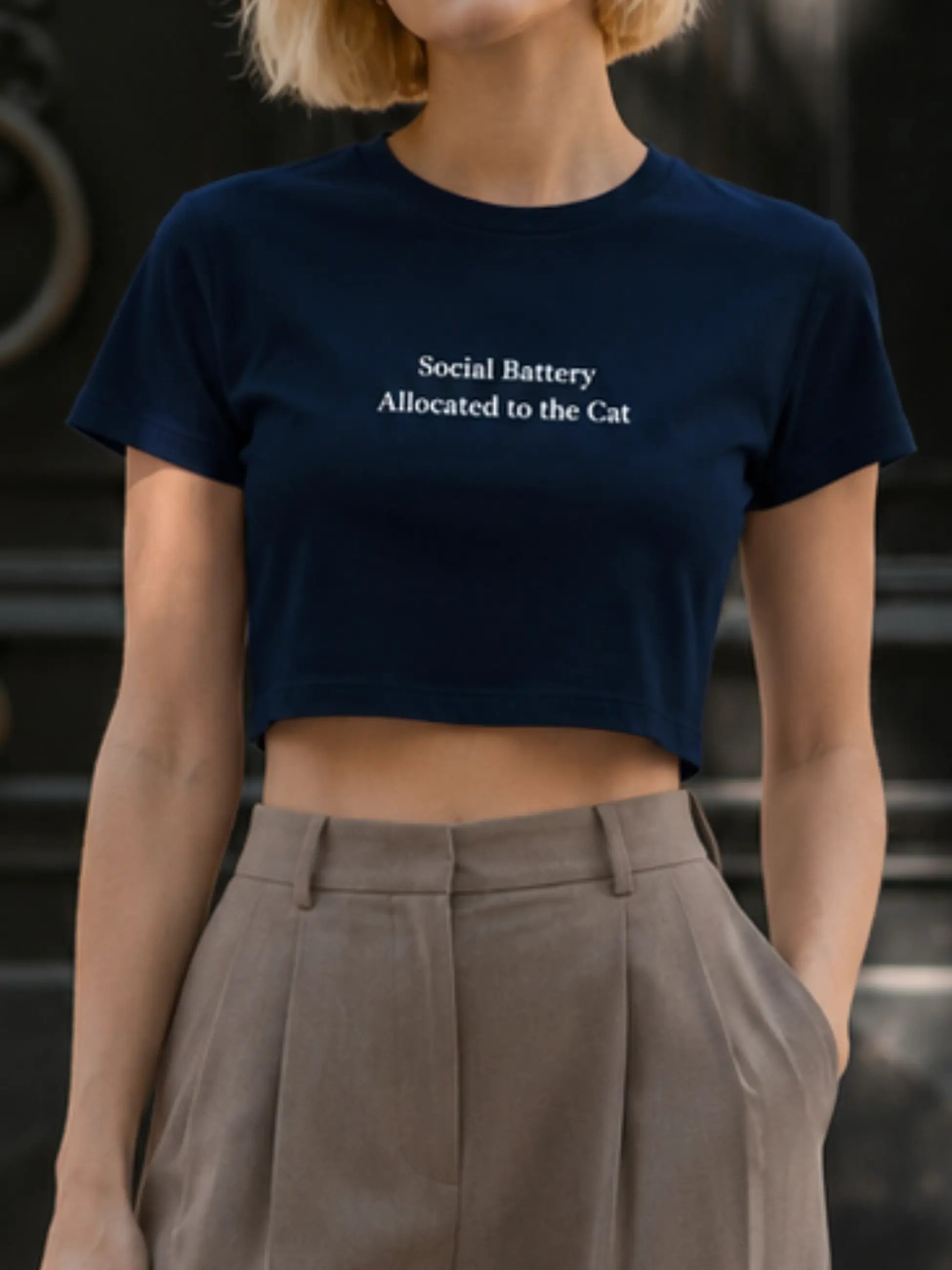 Social Battery Cropped Tee