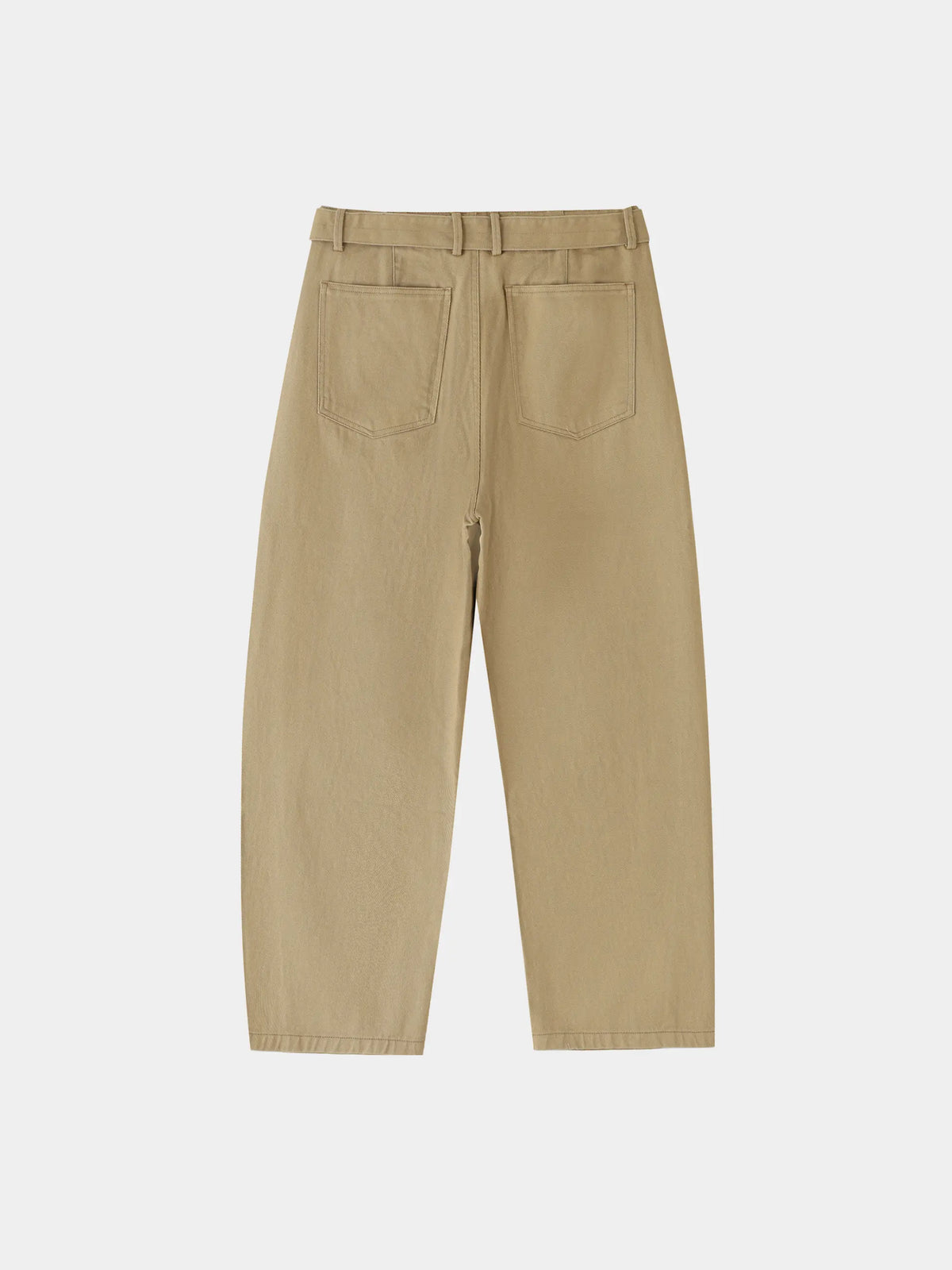 Belted Barrel-leg Chino Pants