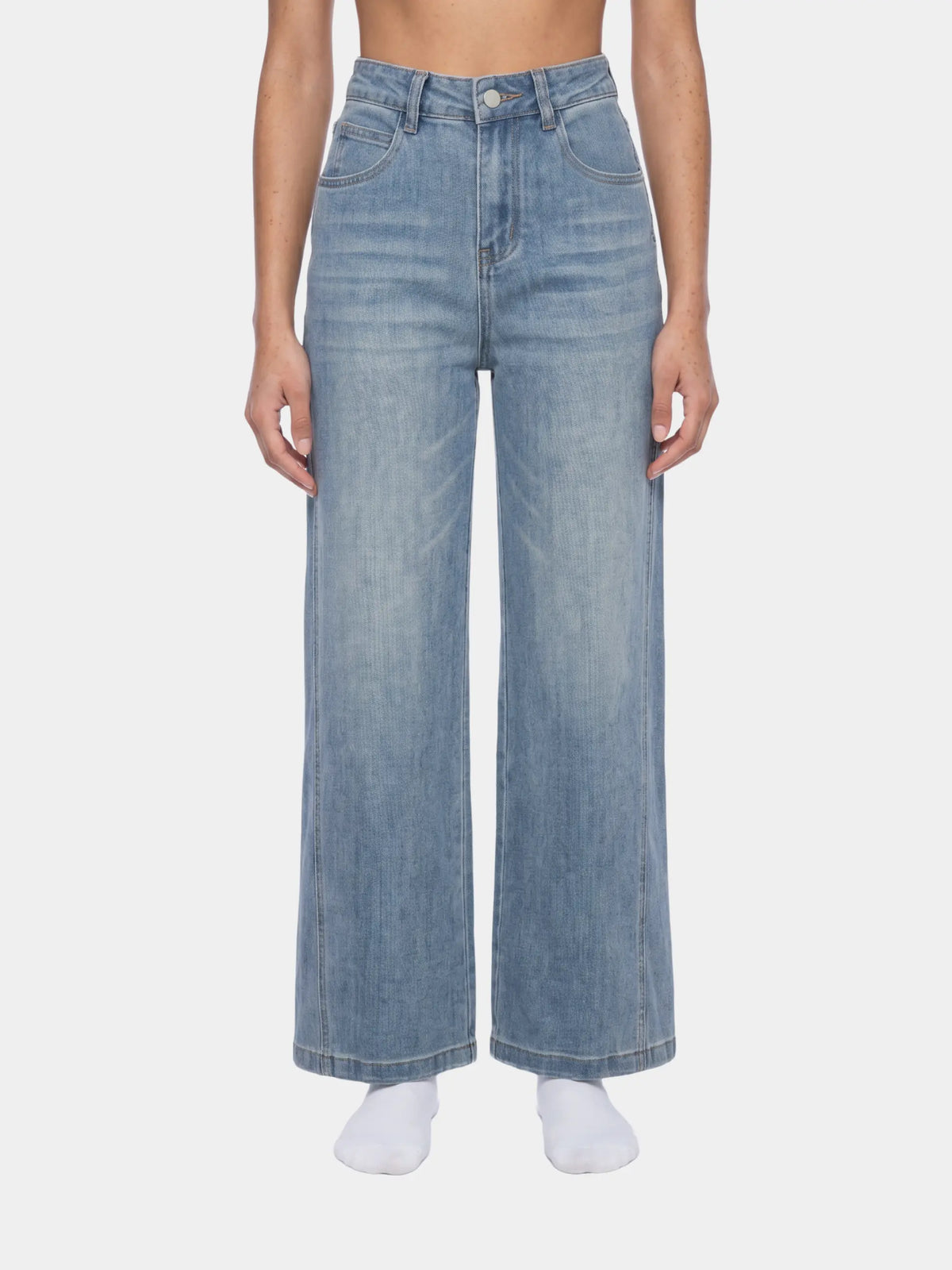 Women’s Vintage Wash High Rise Wide Leg Jeans