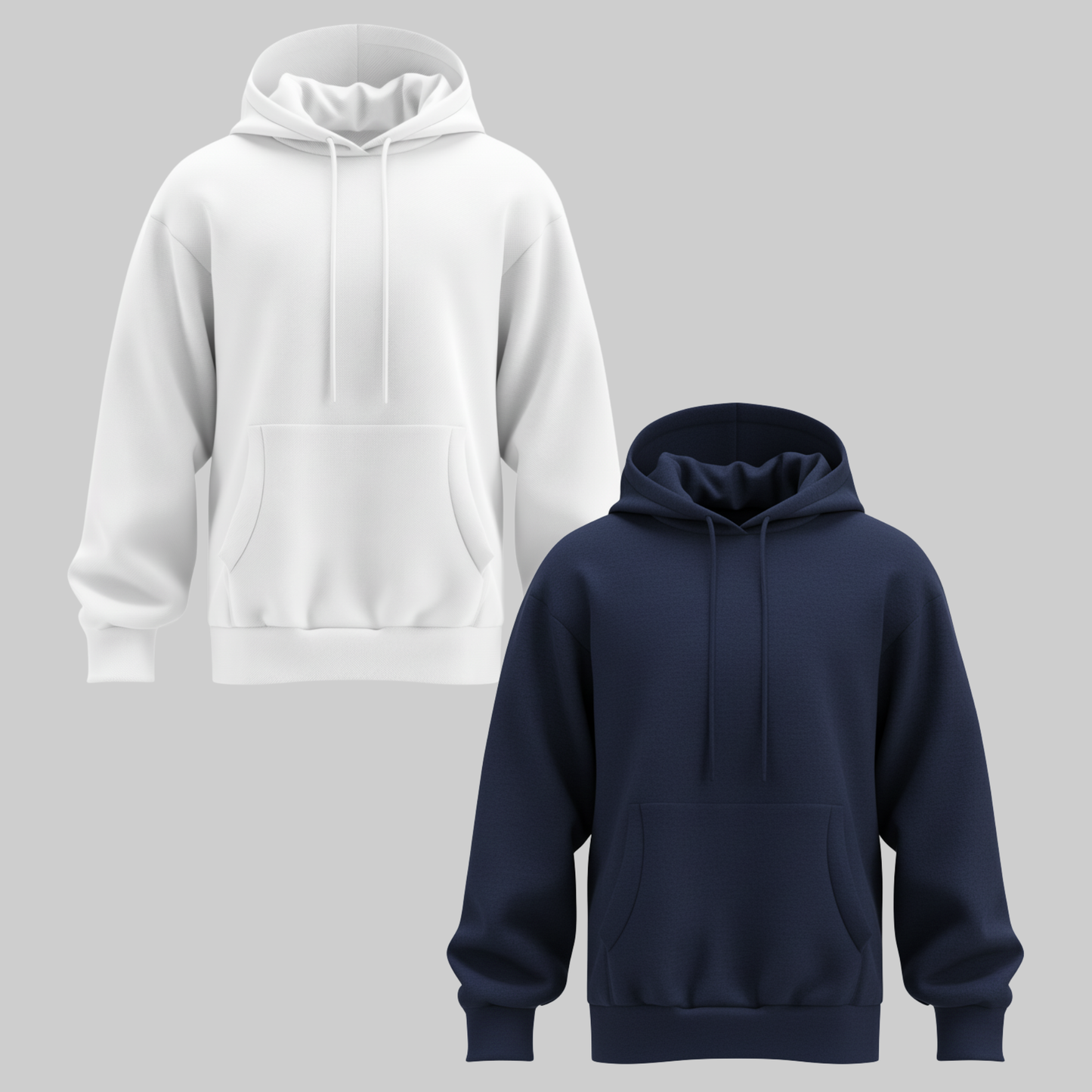 2 Pack - Navy + White Hoodies