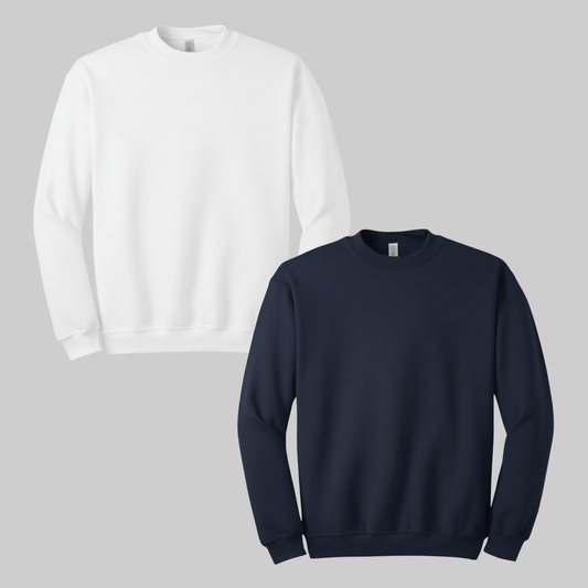 2 Pack - Navy + White Sweatshirts