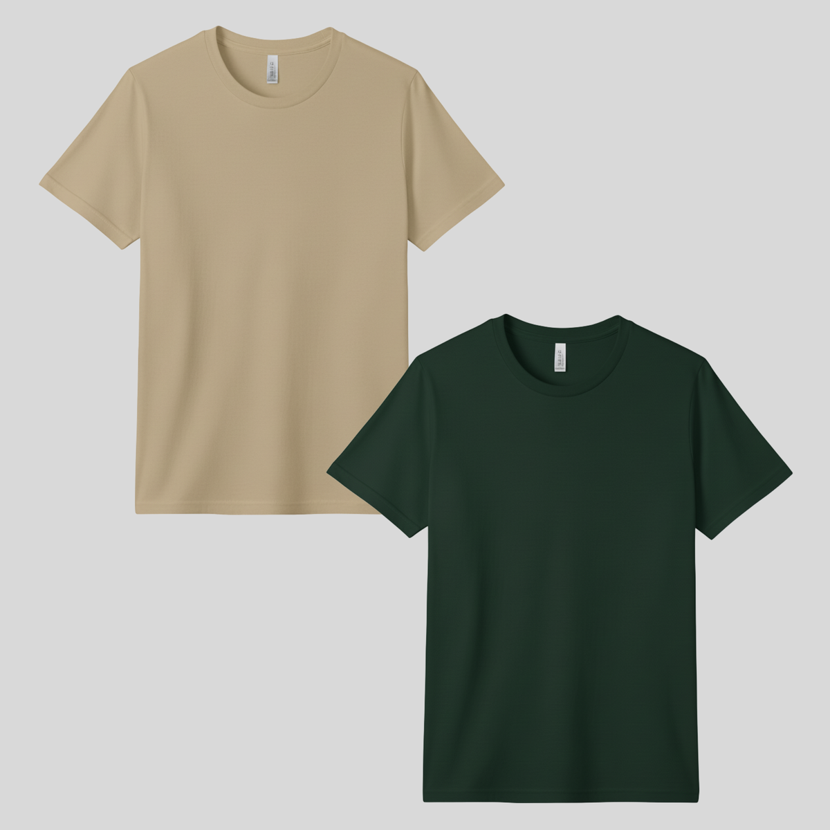 2 Pack - Forest Green + Sand T-shirts